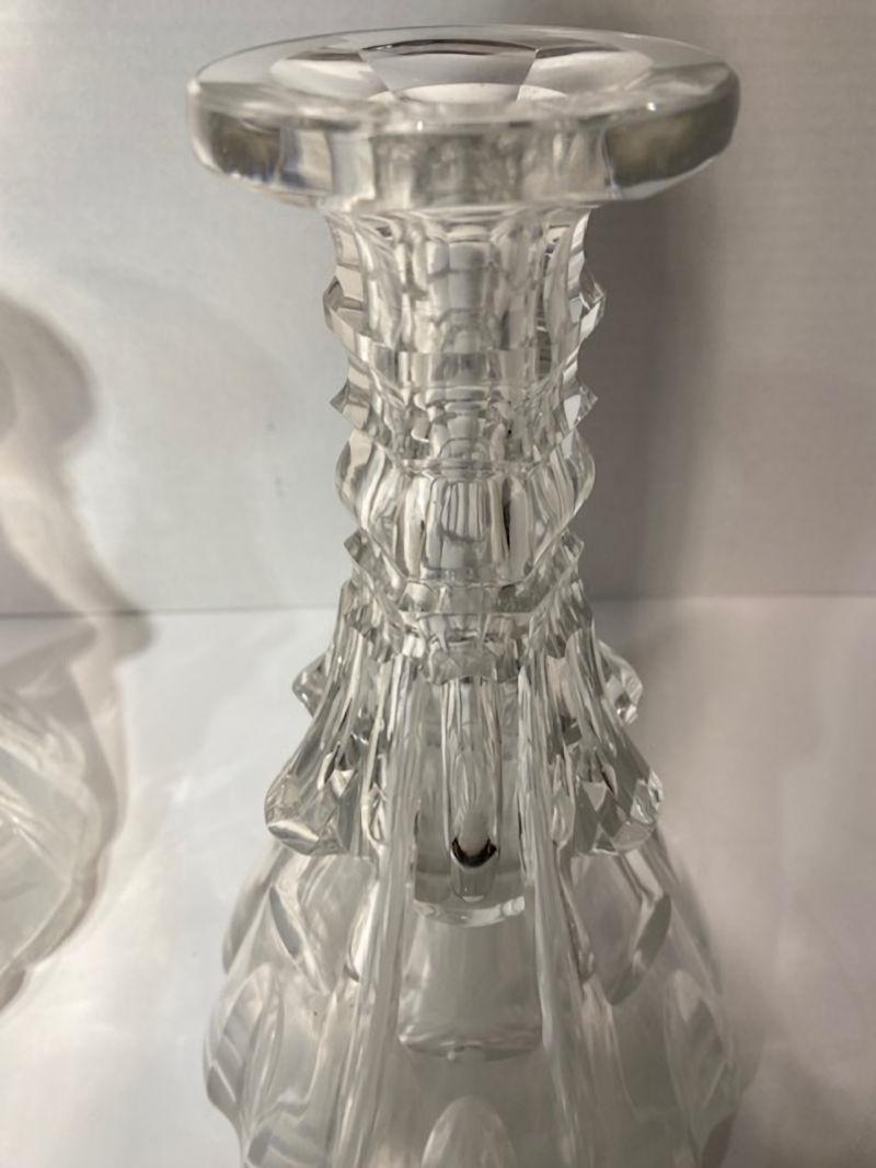 European Pair Crystal Glass Decanters
