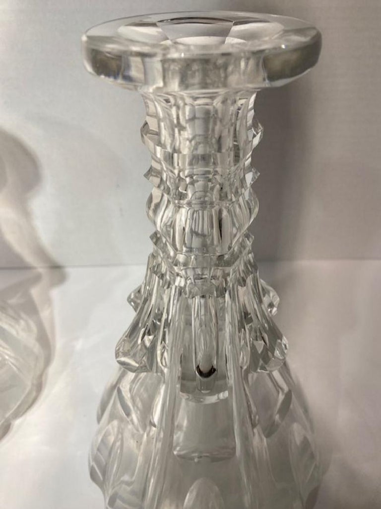 Pair Crystal Glass Decanters For Sale at 1stDibs