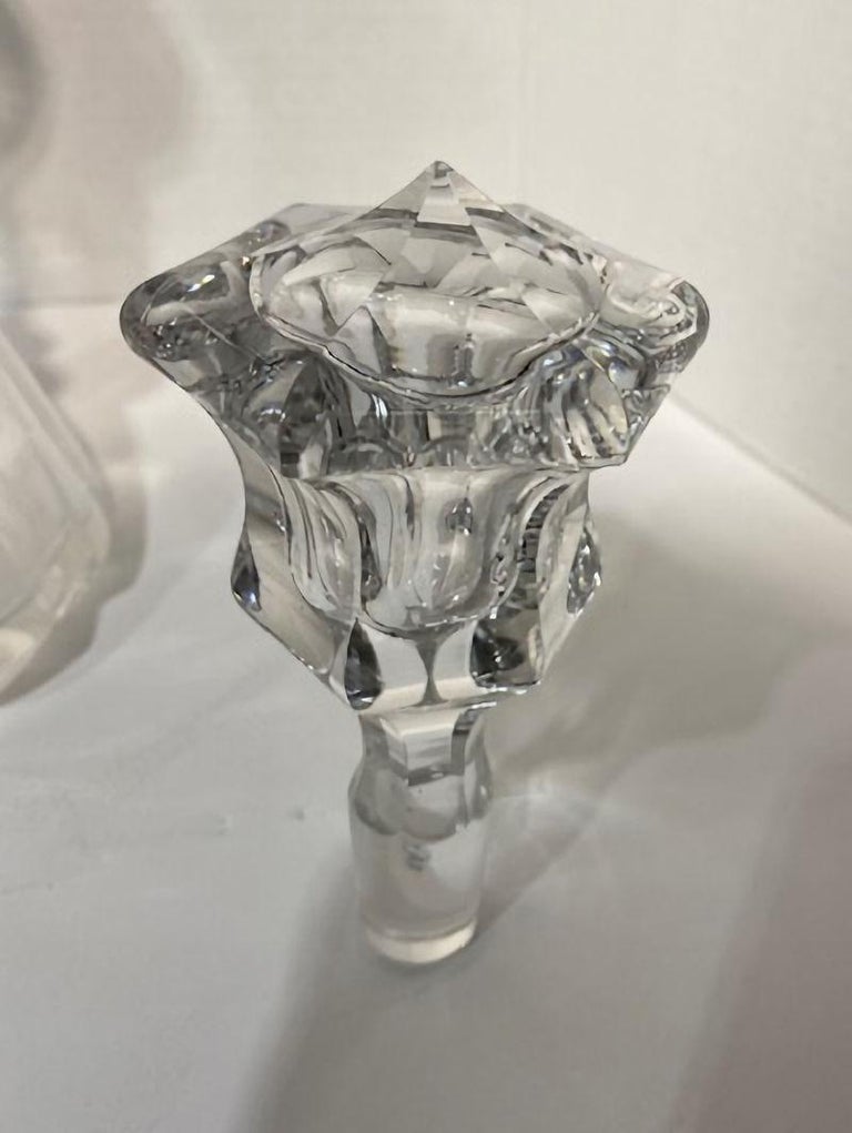 Pair Crystal Glass Decanters For Sale at 1stDibs