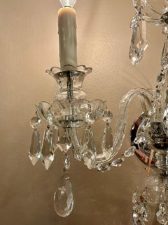 Pair Crystal wall sconces three light Italian with curved arms