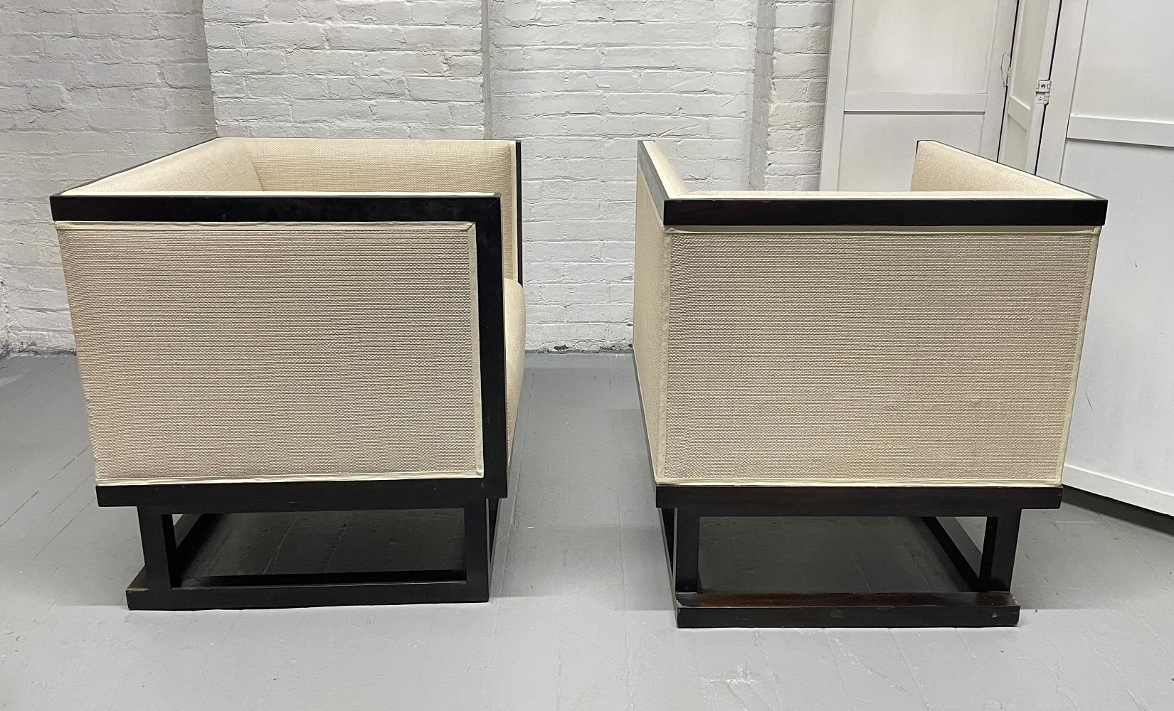 Pair Cube Lounge Chairs by Josef Hoffmann In Good Condition For Sale In New York, NY