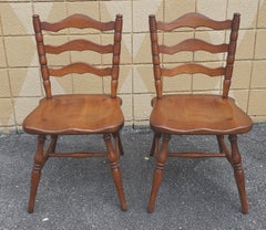 Pair Cushman Colonial American Ladderback Cherry  Side Chairs