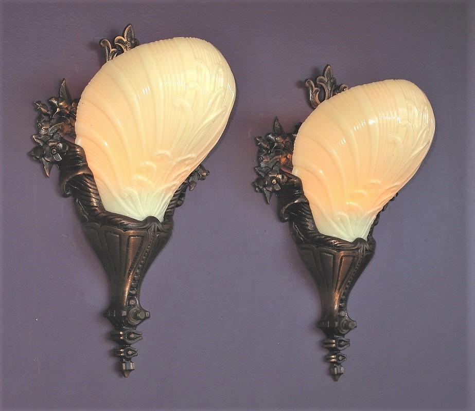 2 Paar schnörkelförmige Sesselschirme auf Bronze-Deco-Rokoko-Vintage- Originalen, Preis pro Stück im Zustand „Gut“ im Angebot in Prescott, US