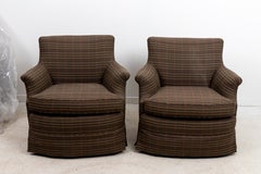 Pair Custom Club Chairs by Greenbaum Interiors