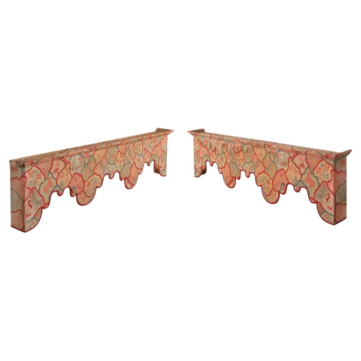 Pair Custom Coral Window Valences, Provenance Brooke Astor N.Y.C. Library For Sale