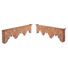 Pair Custom Coral Window Valences, Provenance Brooke Astor N.Y.C. Library