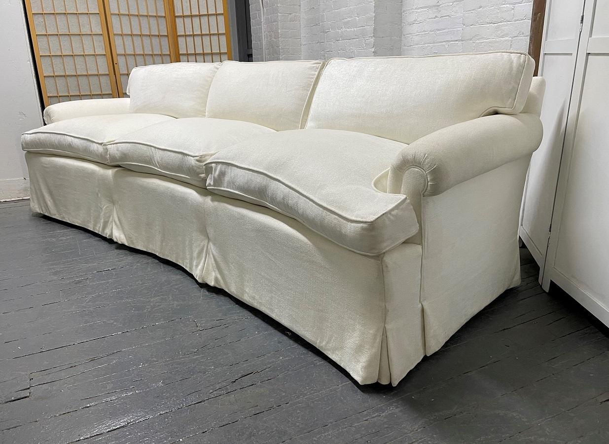 Pair of Custom Design Three-Seat Down Cushioned Sofa In Good Condition In New York, NY
