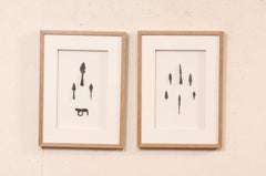 Pair Custom Framed Roman Artifacts, 16"x22"