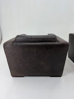 Pair Custom Made Paul Frankl Chairs w/ Ottomans from a Frankl Interior. Restored