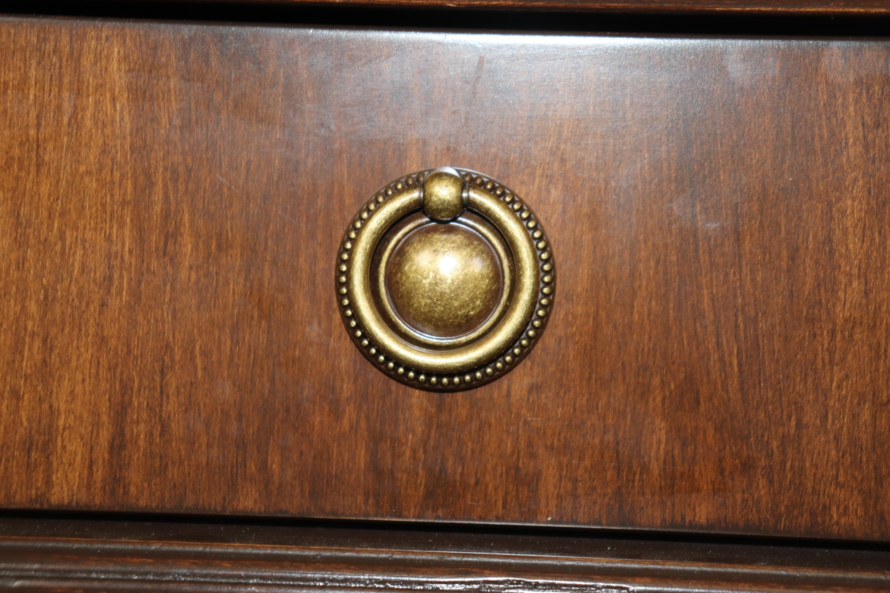 Pair Custom Mahogany Brass and Gilded Mesh Door Two Door Side Cabinets  4