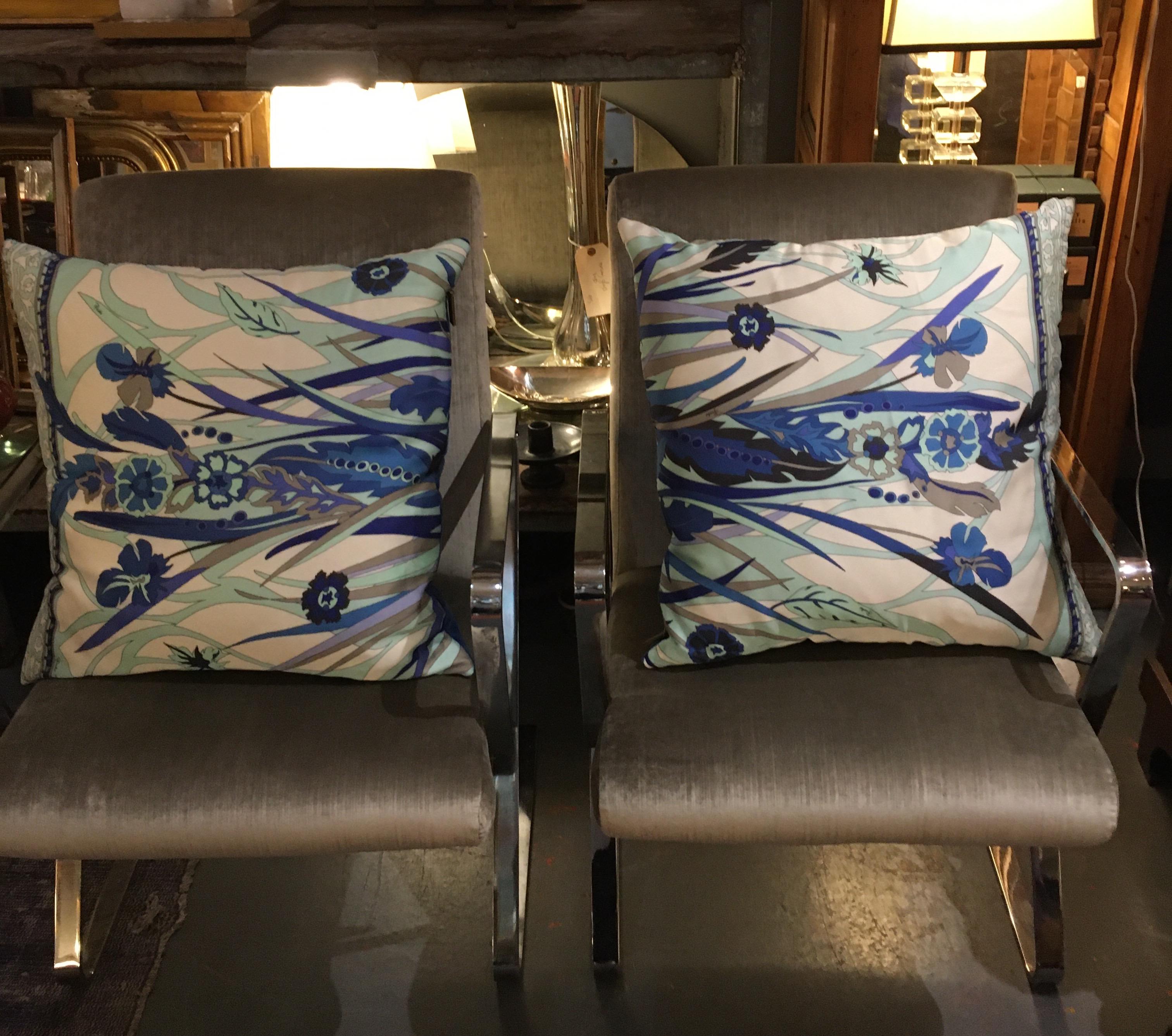 Pair of Custom Vintage Silk Emilio Pucci Pillows 7