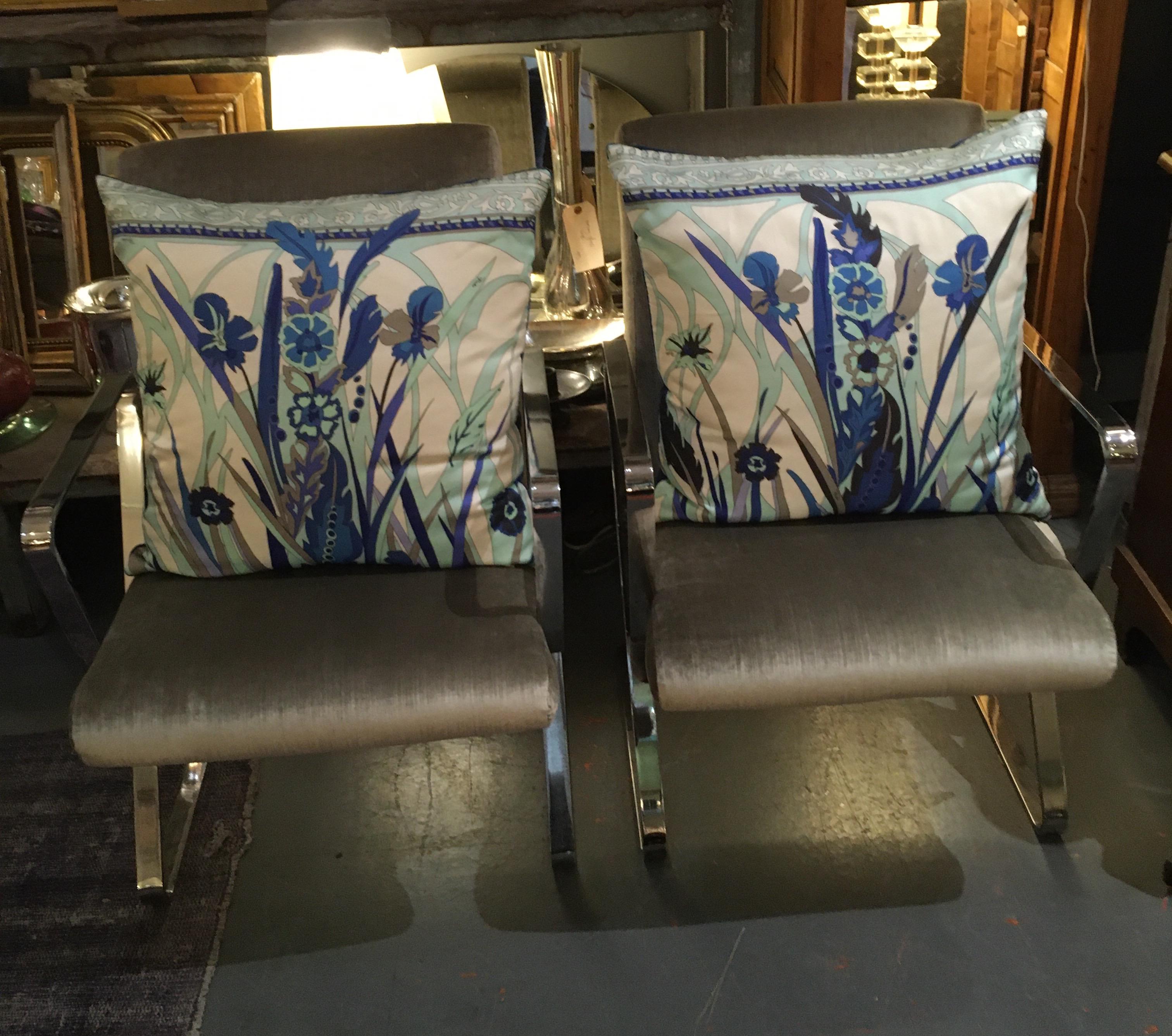 Pair of Custom Vintage Silk Emilio Pucci Pillows 8