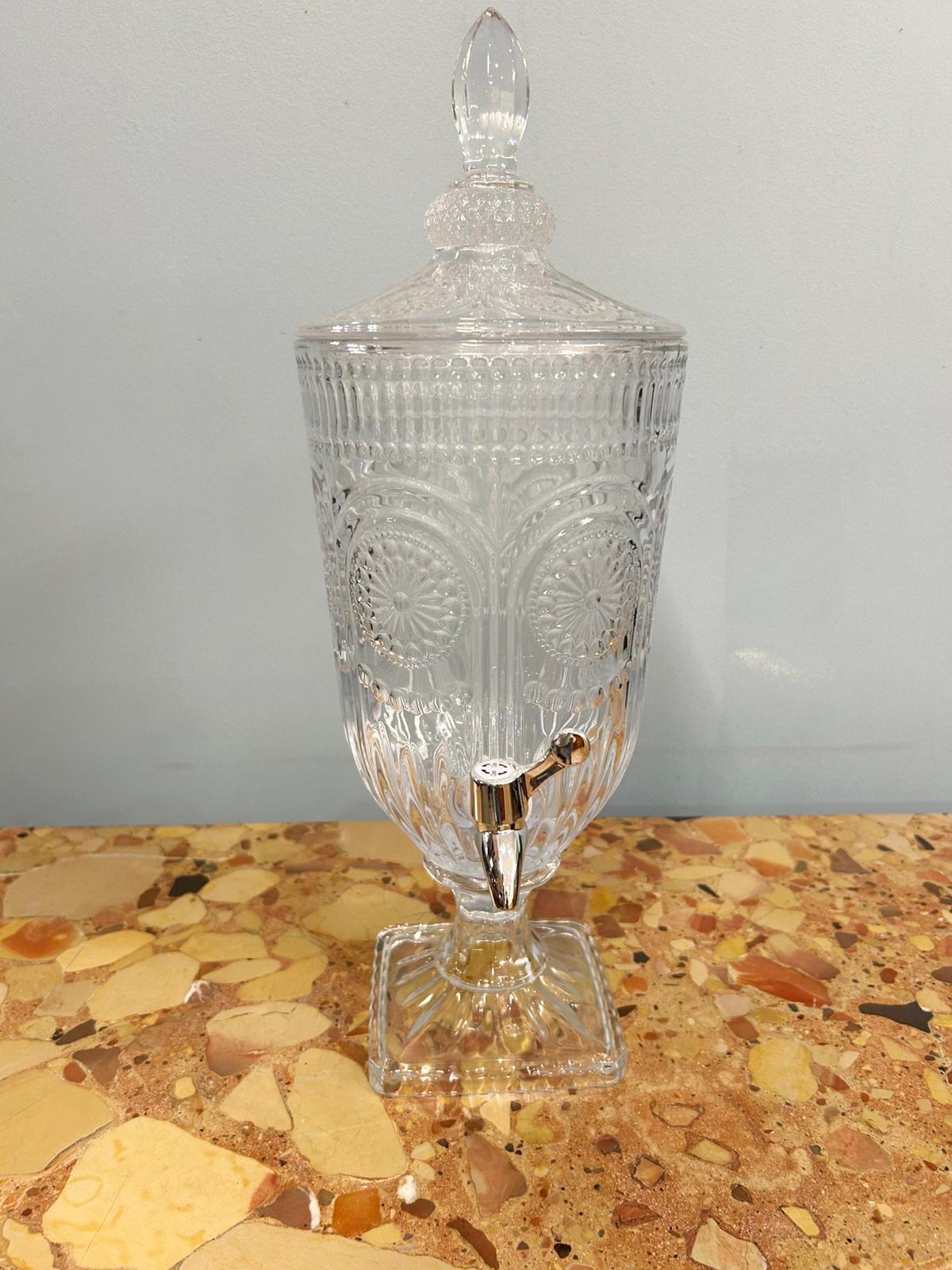 Pair Cut Glass Spirit Dispensers Liquor Home Pub For Sale 6