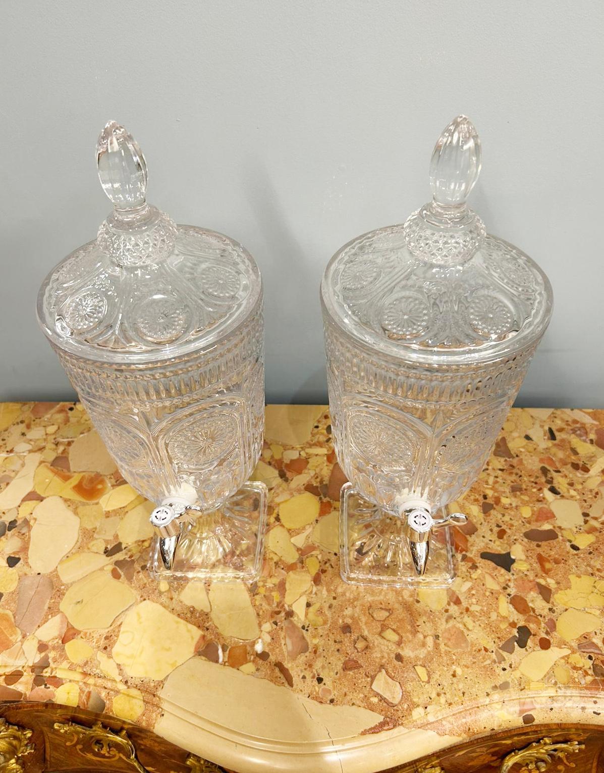 You are viewing a pair cut of glass spirit dispensers
Circa 1930
Will ship to anywhere in the world - including the US - please get in touch for a shipping quote
Offered in great condition
Our showroom is just north of London in Hertfordshire,