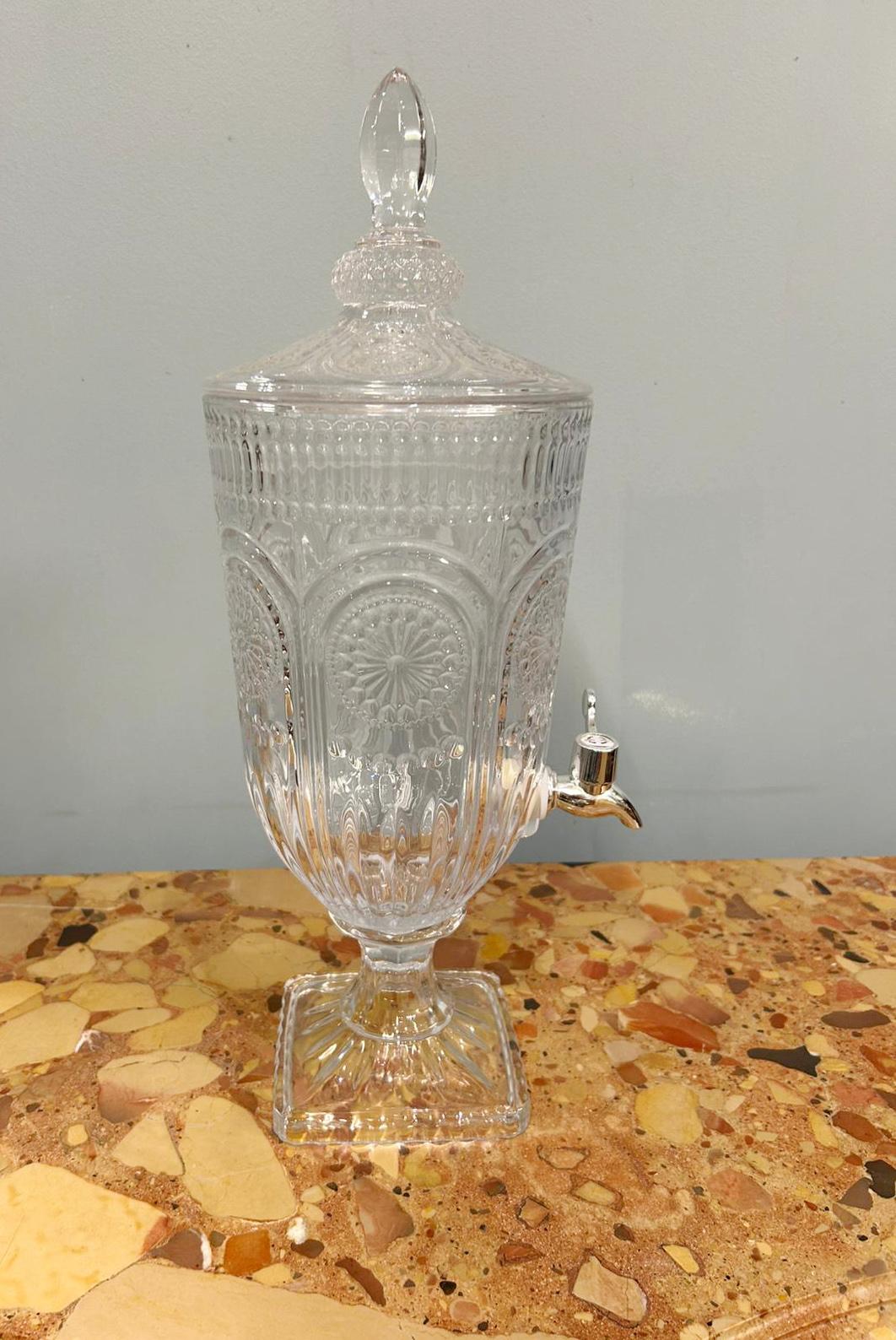 Pair Cut Glass Spirit Dispensers Liquor Home Pub For Sale 1