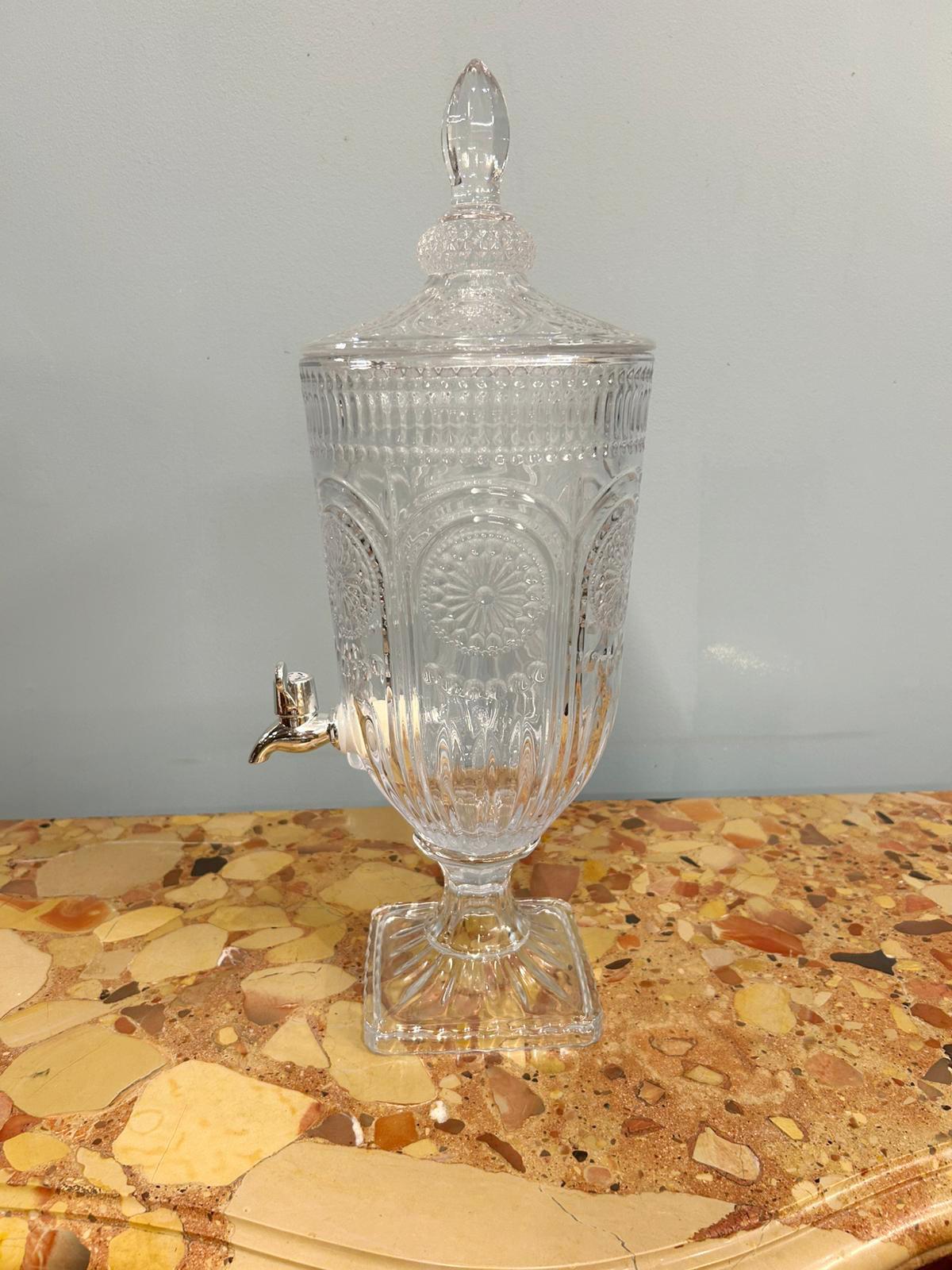Pair Cut Glass Spirit Dispensers Liquor Home Pub For Sale 3