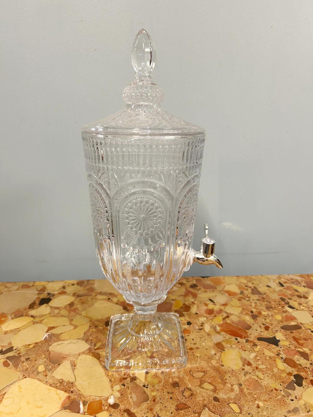 Pair Cut Glass Spirit Dispensers Liquor Home Pub For Sale 4