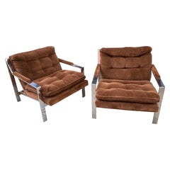 Pair Cy Mann Chrome Lounge Chairs