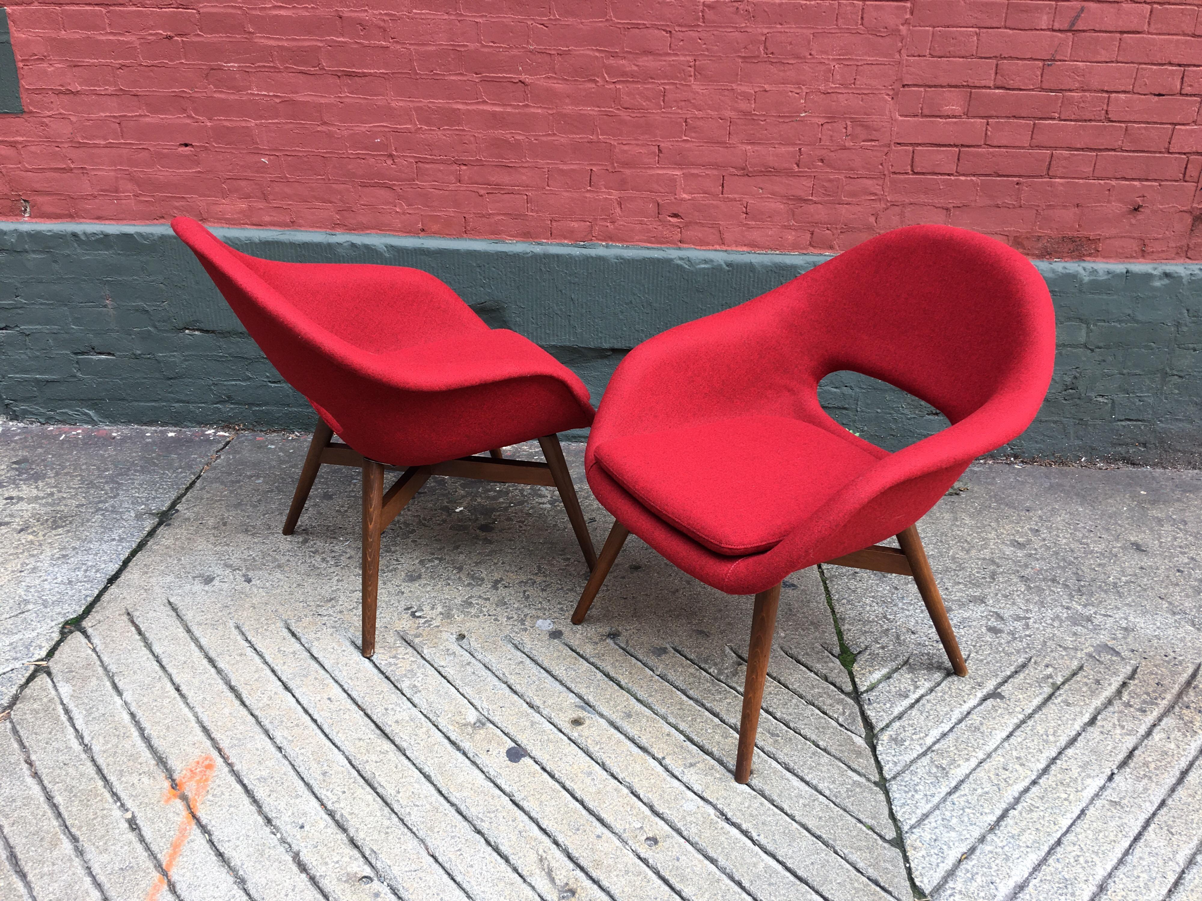 Pair of Czech Lounge Chairs by Miroslav Navratil 1