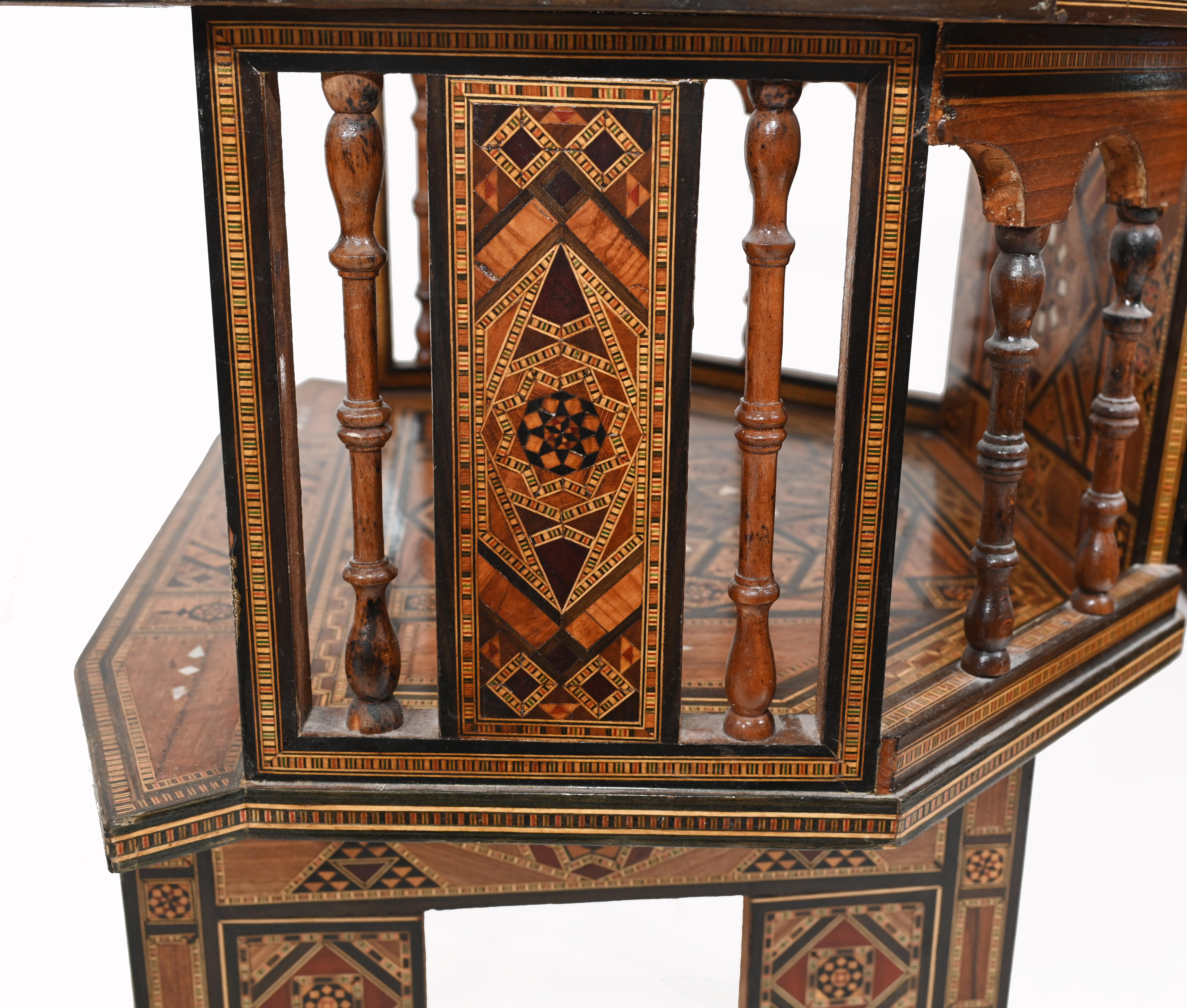 Hardwood Pair Damascan Chairs Inlay Arabic Syrian Interiors 1920