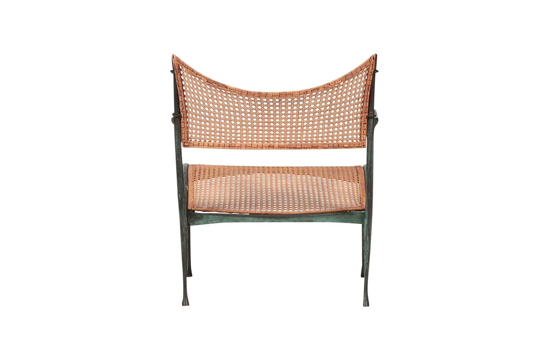 American Pair of Dan Johnson Bronze Gazelle Lounge Chairs