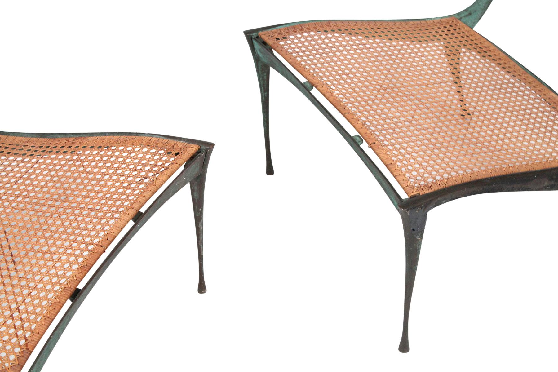 Pair of Dan Johnson Bronze Gazelle Lounge Chairs 2