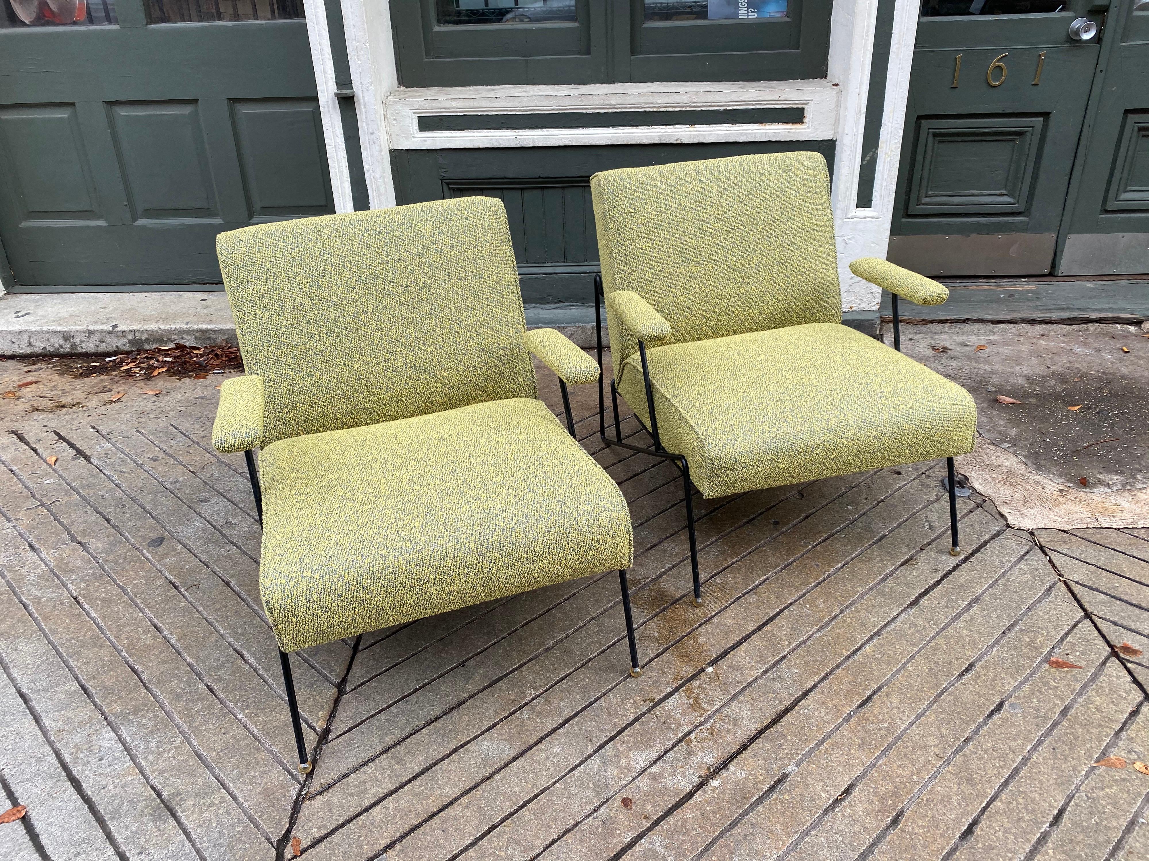 American Pair of Dan Johnson for Pacific Iron Lounge Chairs