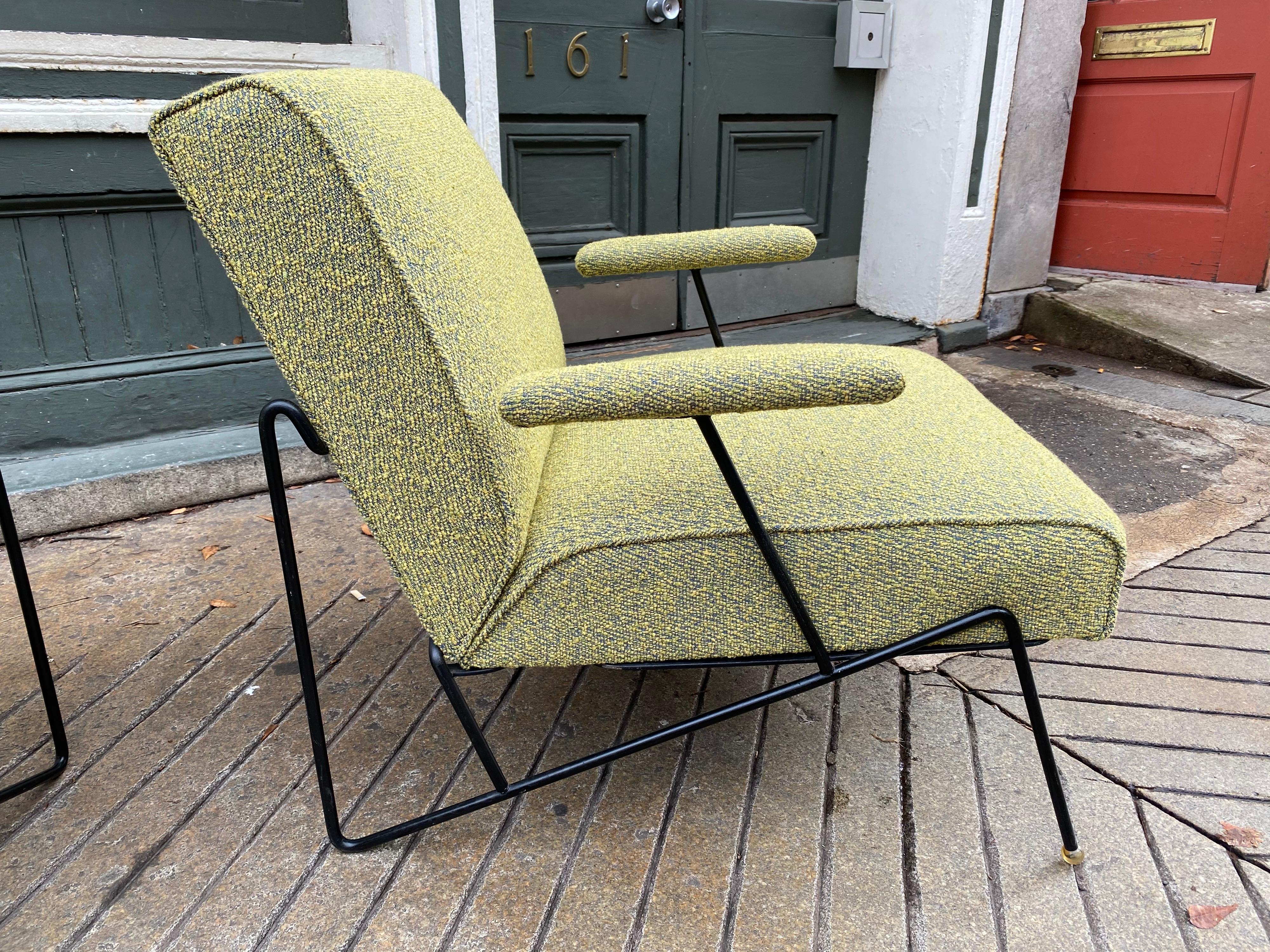 Upholstery Pair of Dan Johnson for Pacific Iron Lounge Chairs