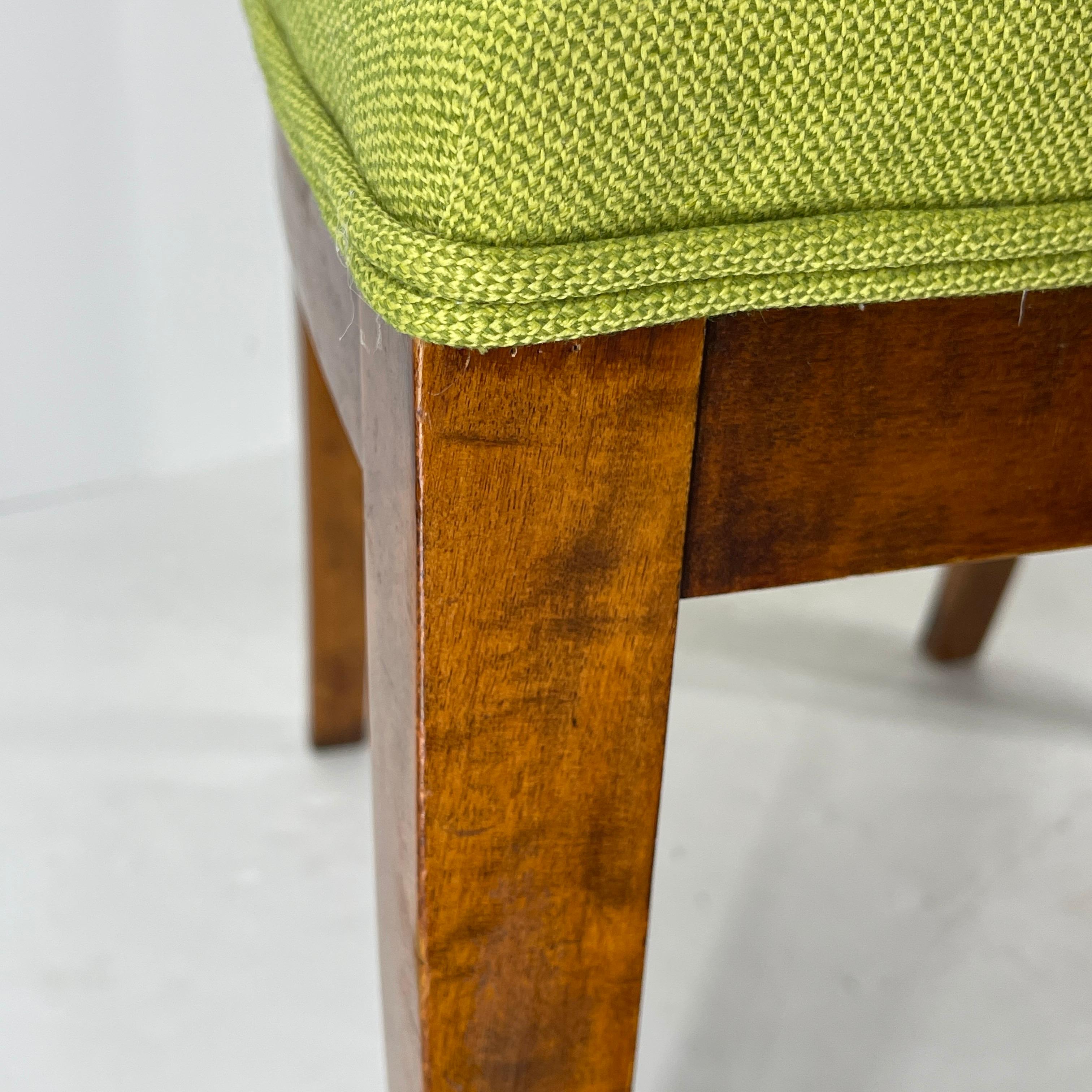Pair of Danish Biedermeier Grass Green Upholstered Side Chairs For Sale 4