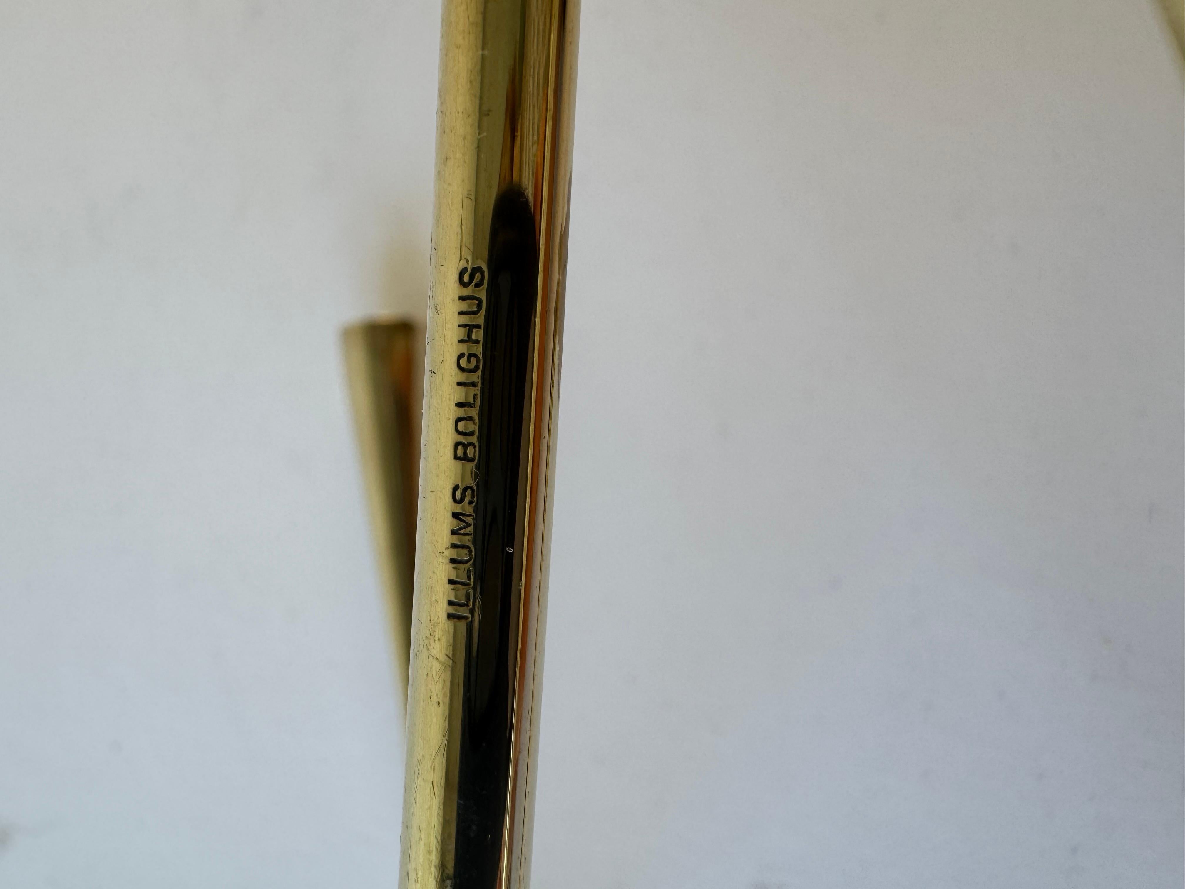 Paire de bougeoirs muraux danois en laiton pour Illums Bolighus Modern Design 1960s en vente 3