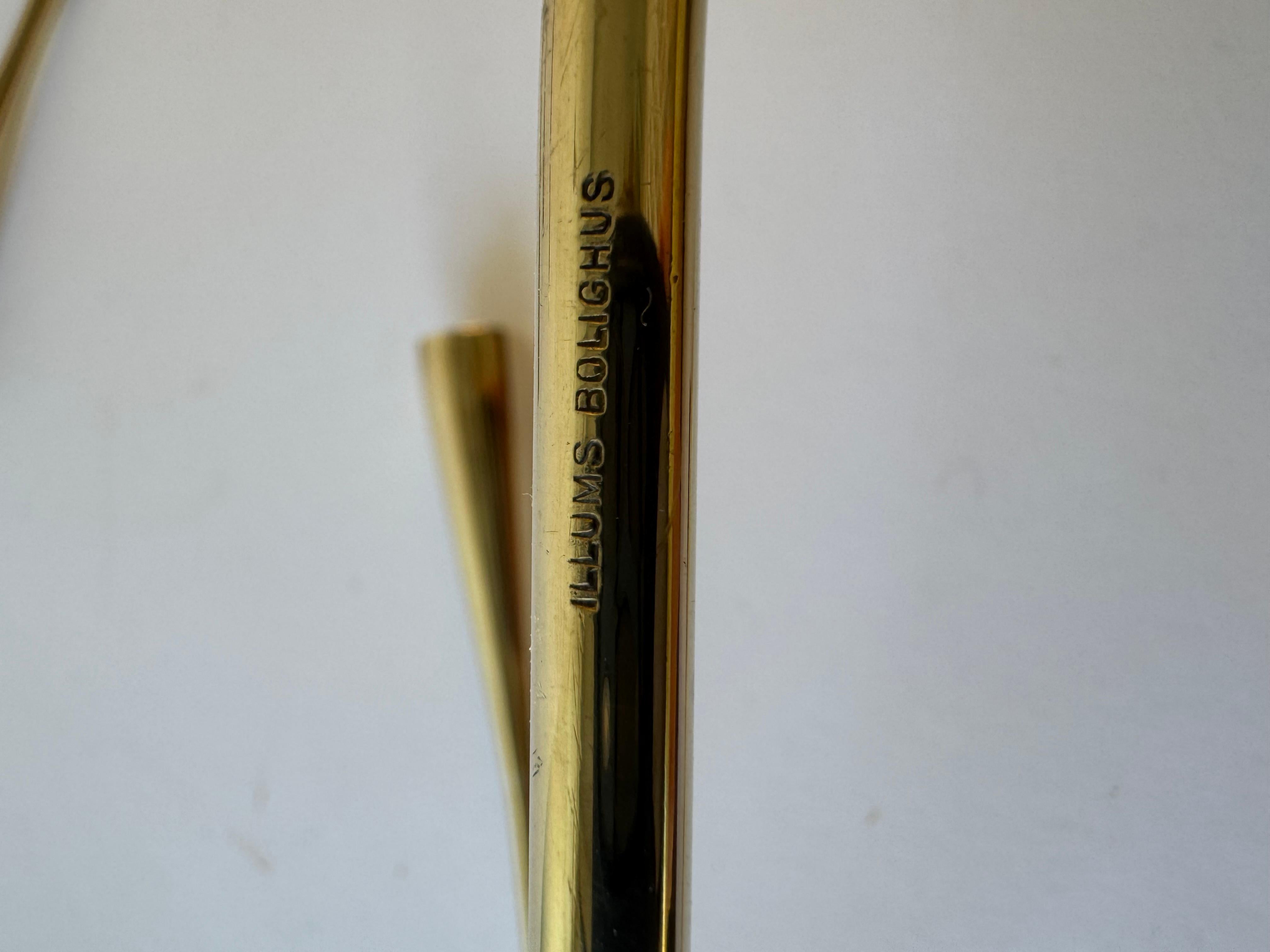 Paire de bougeoirs muraux danois en laiton pour Illums Bolighus Modern Design 1960s en vente 5