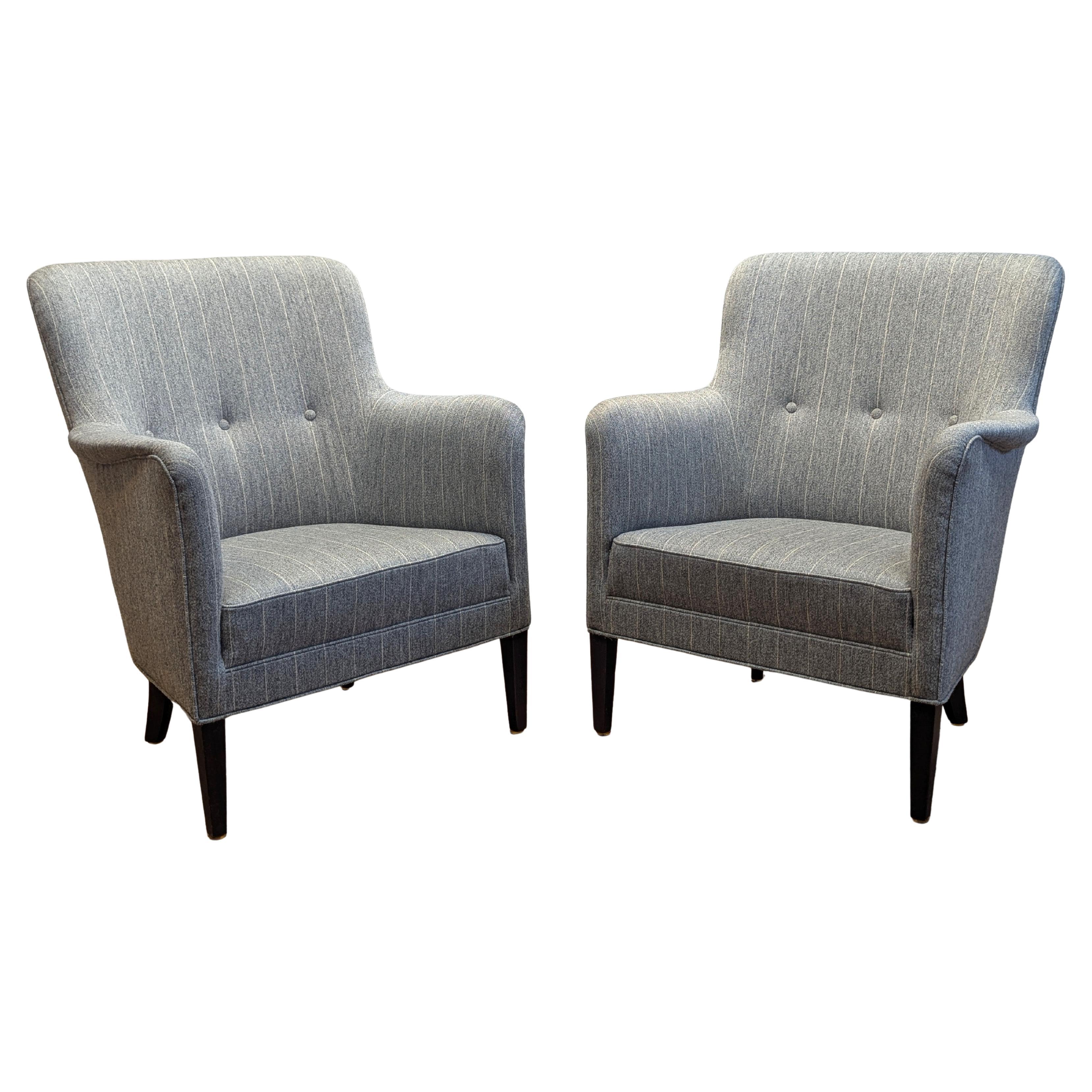 Pair Danish Club Chairs Attributed to Frits Henningsen