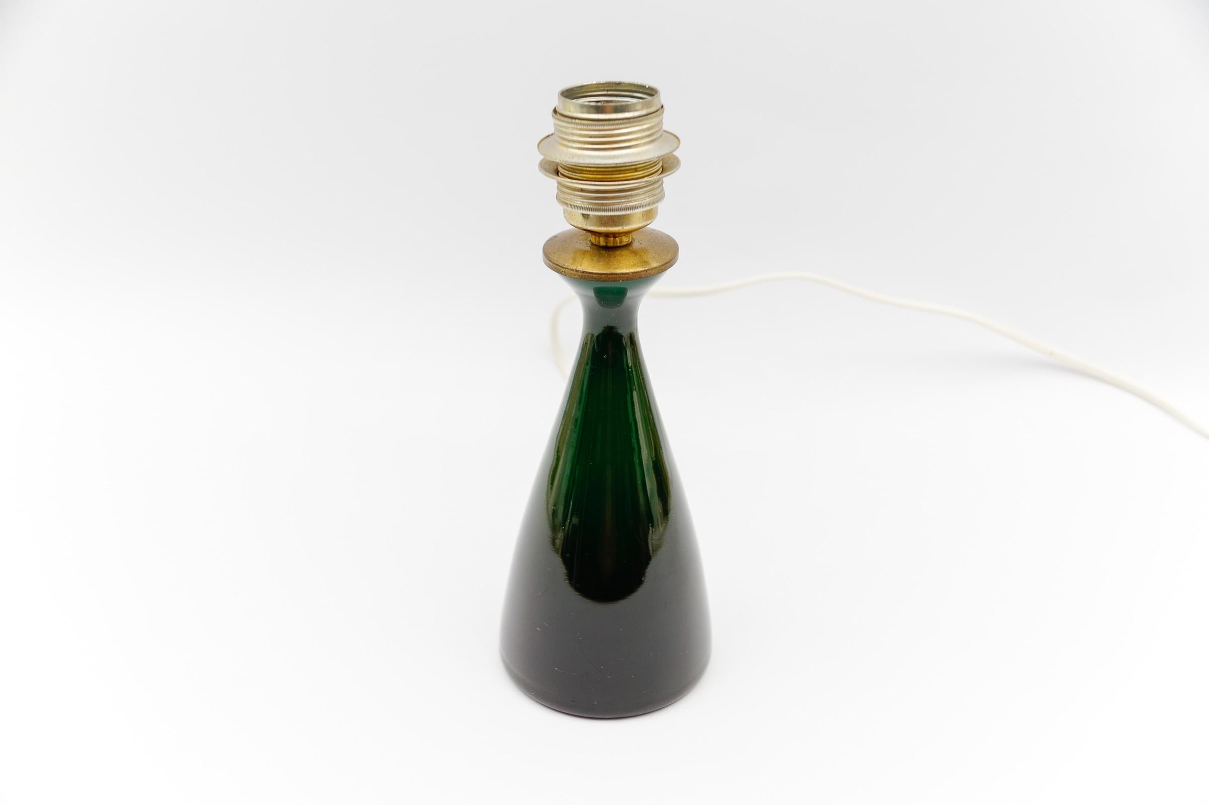 Paire de lampes de table en verre vert de Kastrup Holmegaard, 1960s en vente 3