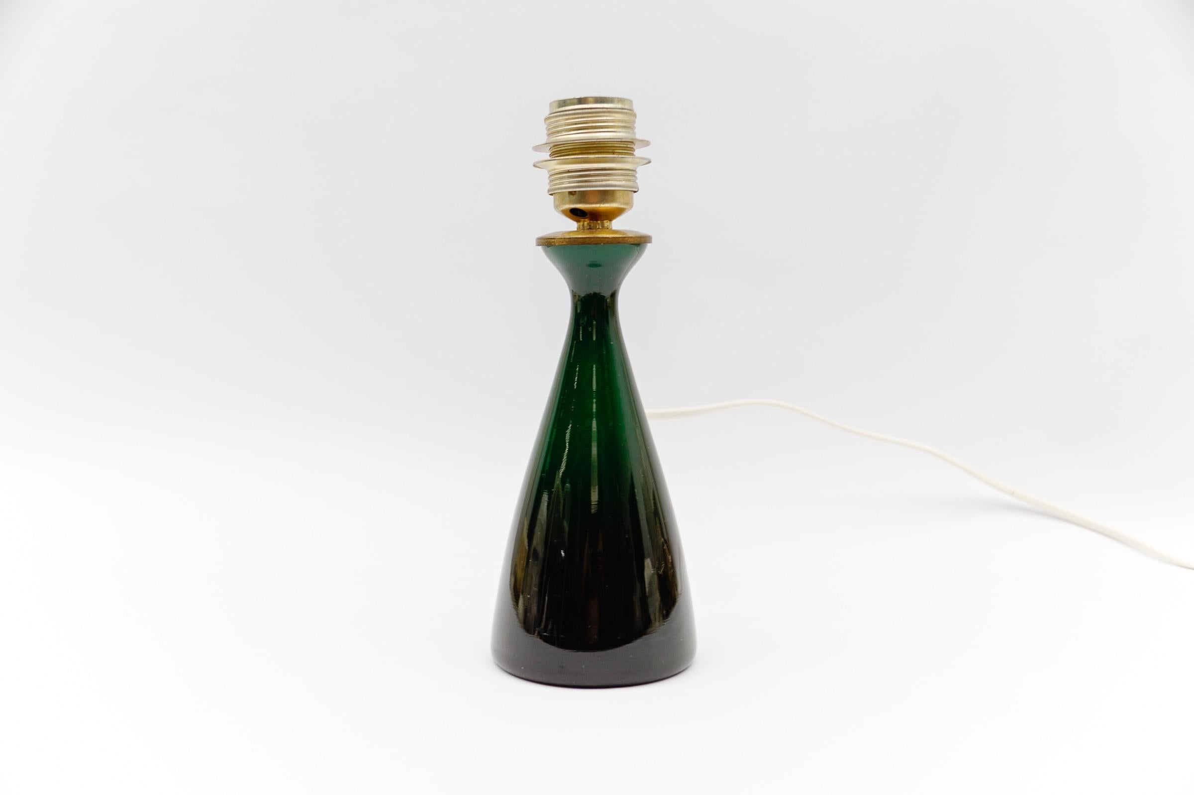 Paire de lampes de table en verre vert de Kastrup Holmegaard, 1960s en vente 2