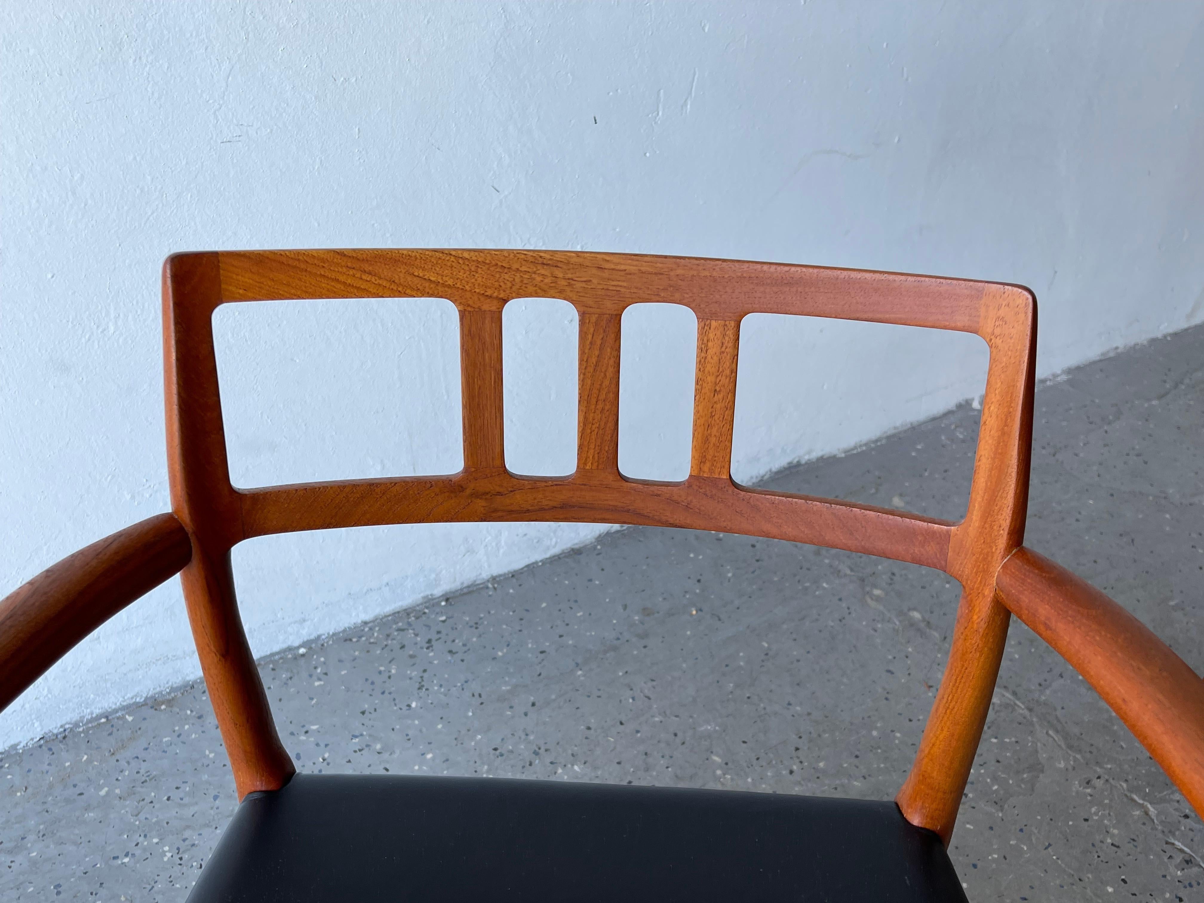 Pair Danish Mid Century Modern Model 64 Teak Armchairs By Niels Otto Møller 2