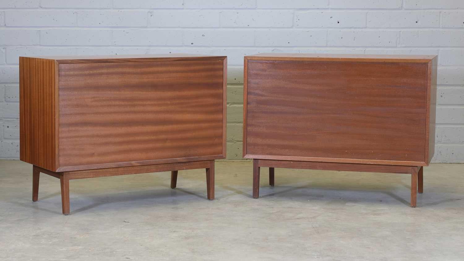 Mid-Century Modern  Pair Danish Mid Century Modern Teak Low Bookcase/Cabinets With Shaped Supports For Sale