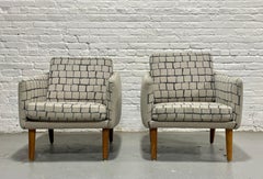 Pärchen - DÄNISCHE TEAK + Wolle ARMSTÜHLE aus der Mitte des Jahrhunderts, ca. 1960