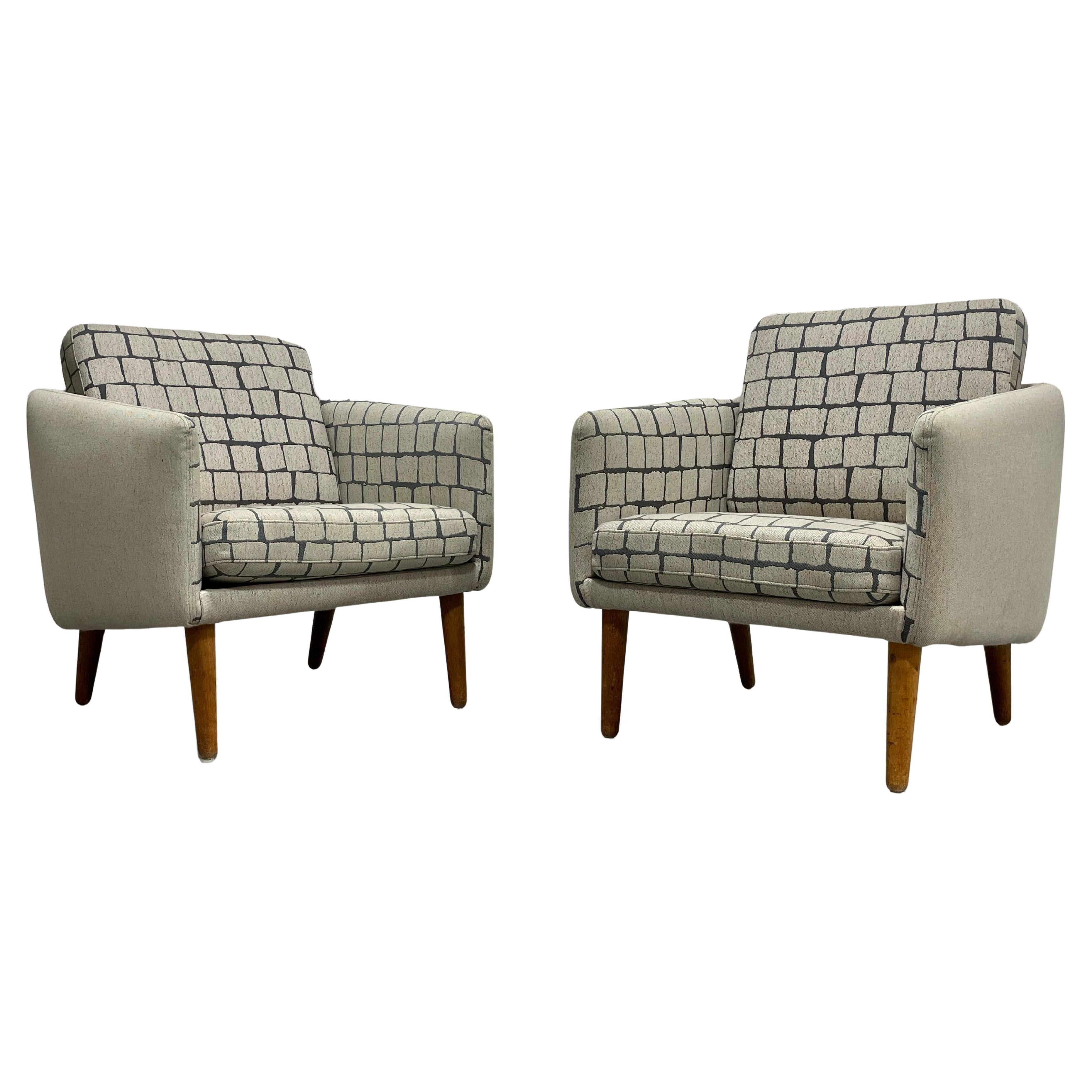PAIRE - FAUTEUIL DANISH Mid Century Modern TEAK + Wool, c.I.C. 1960's en vente