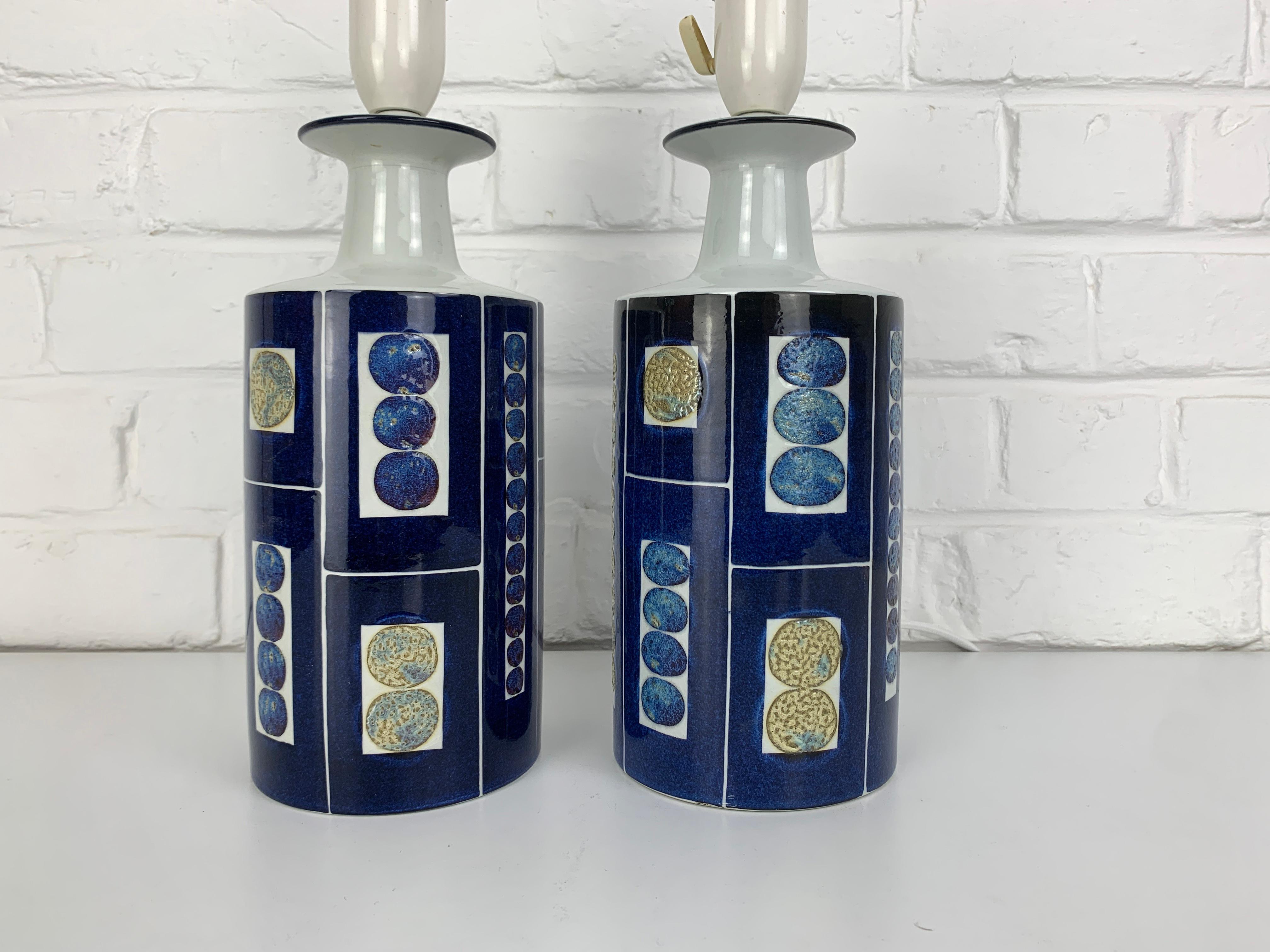 Coppia di lampade moderne danesi in ceramica di I.L.A. Royal Copenhagen Fog and Morup 1960 in vendita 3