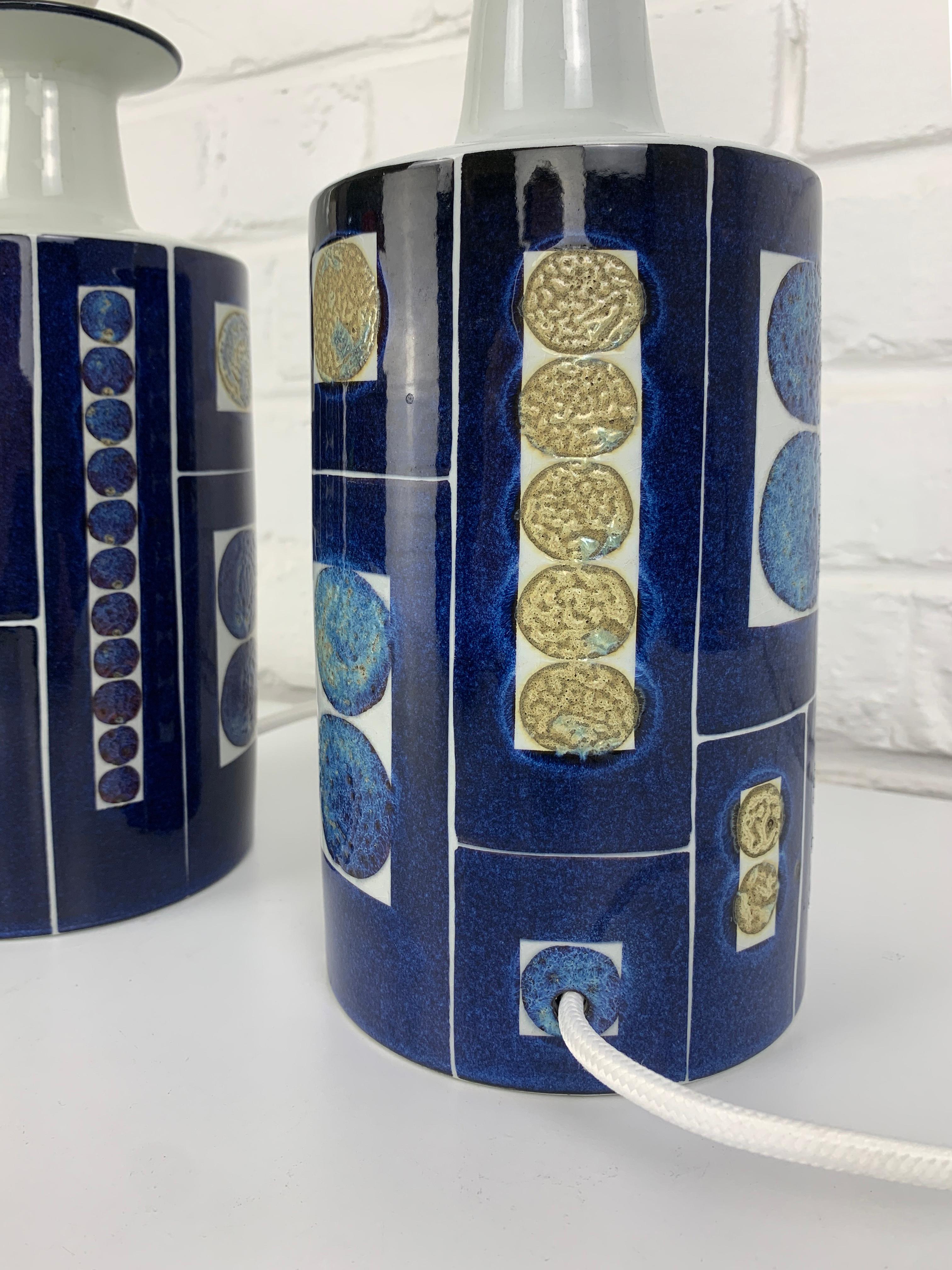 Coppia di lampade moderne danesi in ceramica di I.L.A. Royal Copenhagen Fog and Morup 1960 in vendita 4