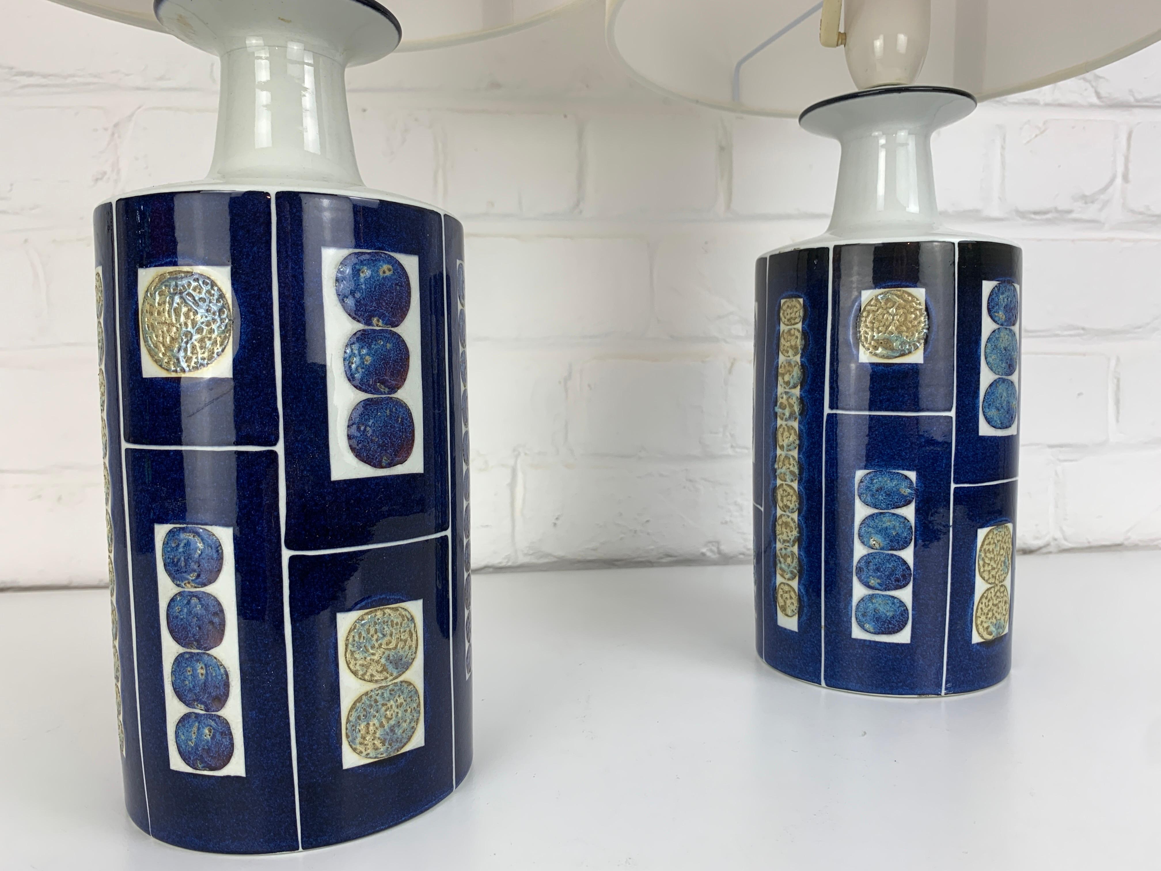 Coppia di lampade moderne danesi in ceramica di I.L.A. Royal Copenhagen Fog and Morup 1960 In condizioni buone in vendita a Vorst, BE