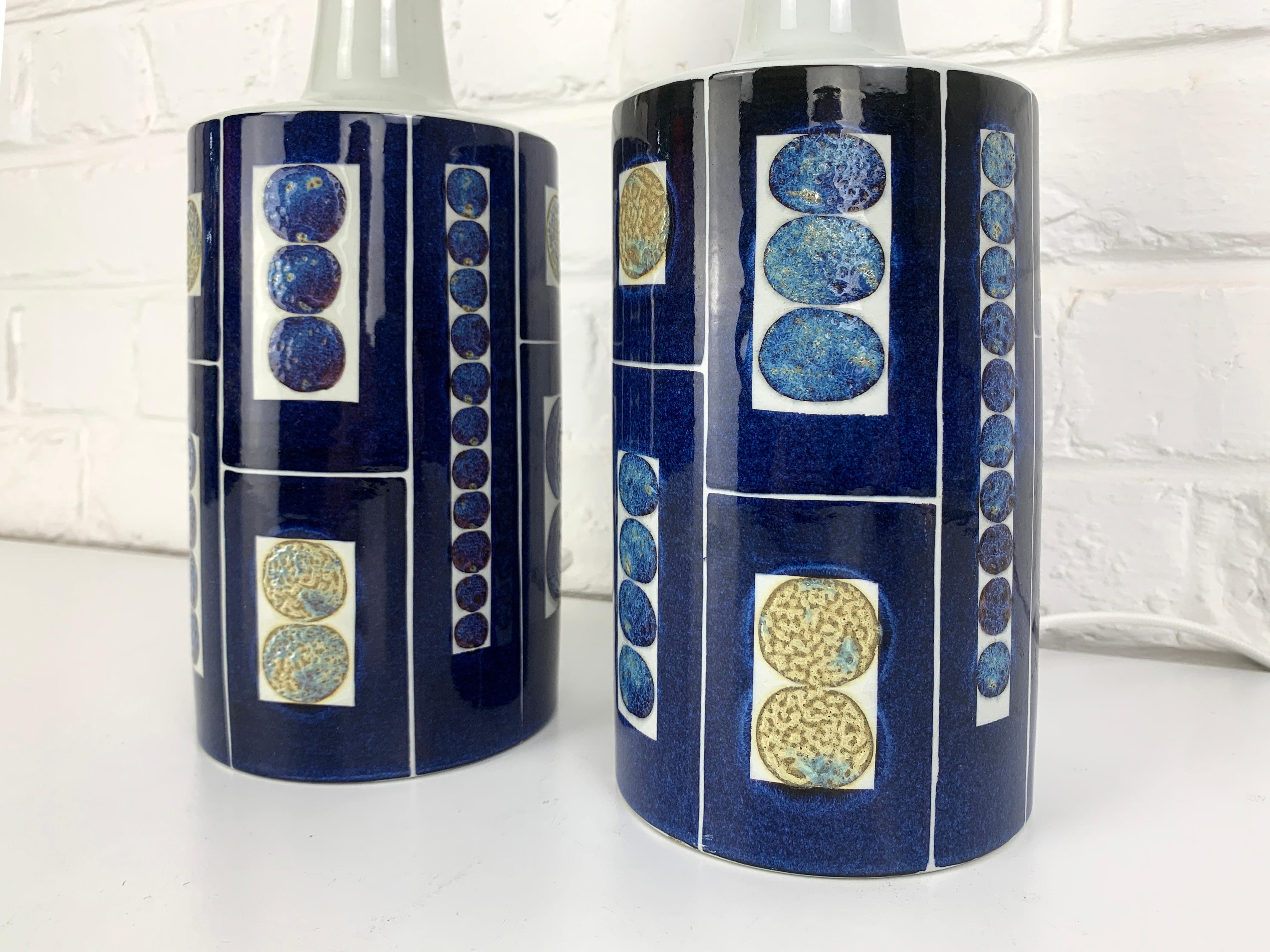 XX secolo Coppia di lampade moderne danesi in ceramica di I.L.A. Royal Copenhagen Fog and Morup 1960 in vendita