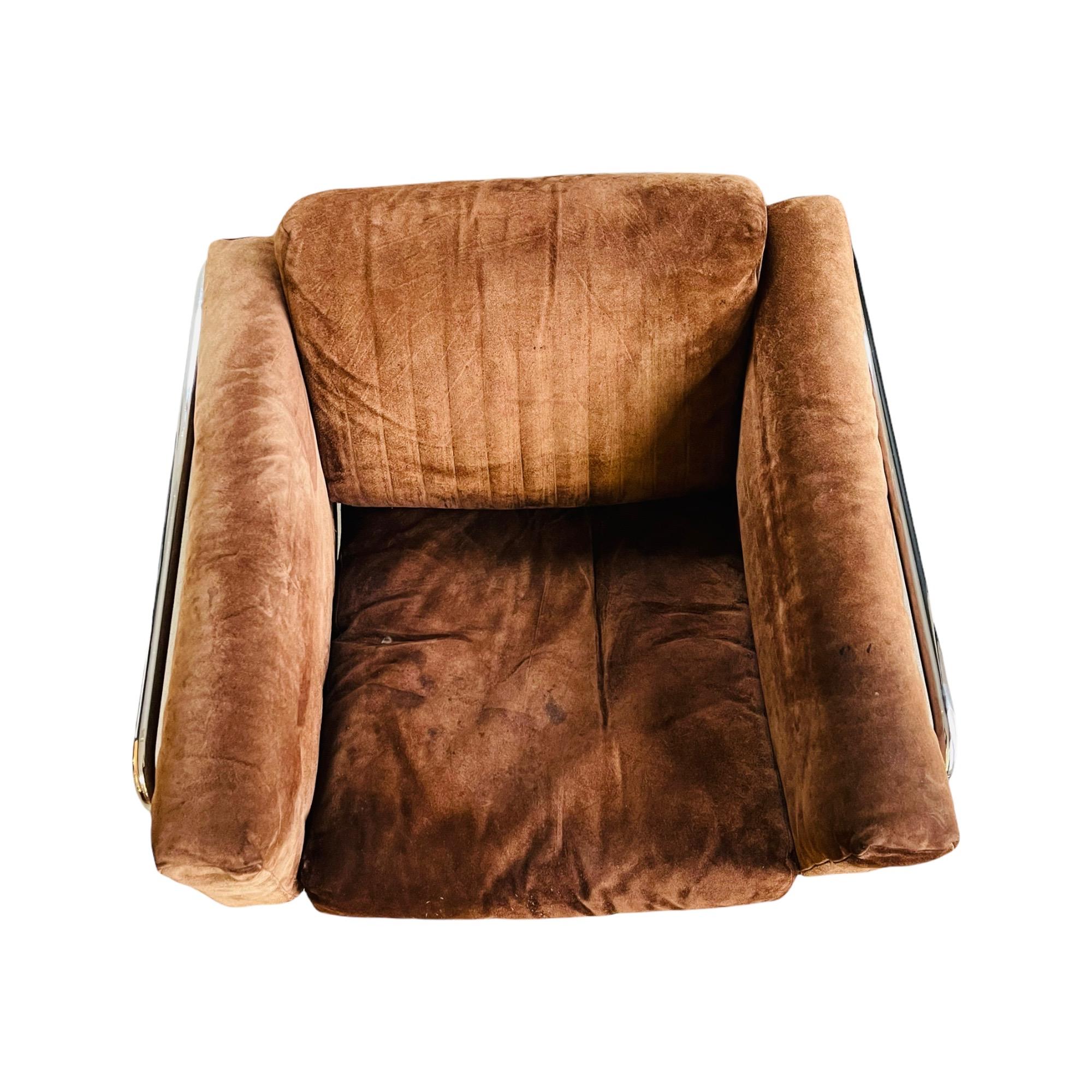 Pair Danish Modern Chrome Lounge Chairs by Hans Eichenberger 2