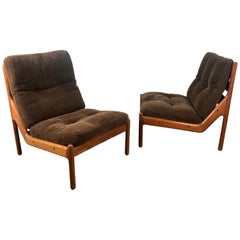 Pair of Danish Modern Lounge Chairs CSC SILKBORG Denmark, Johannes Andersen