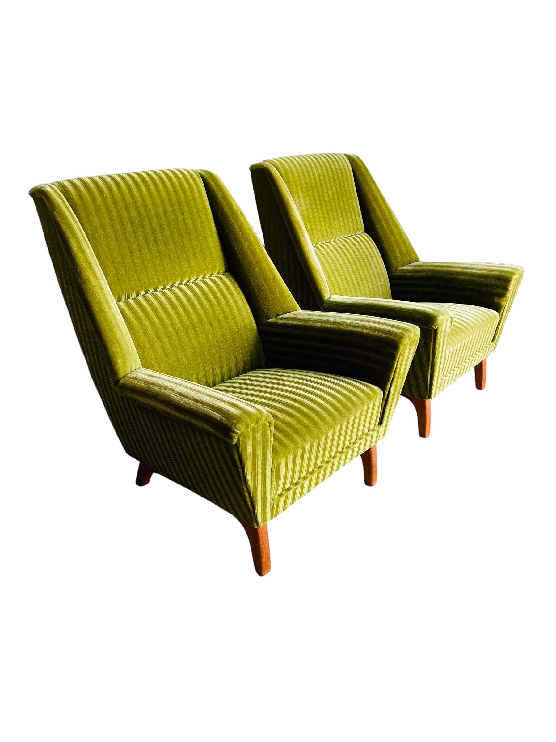 Pair Danish Modern Lounge Chairs  For Sale 9