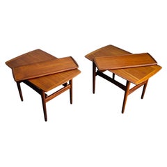 Vintage Pair Danish Modern Teak End Tables by Bramin Mobler