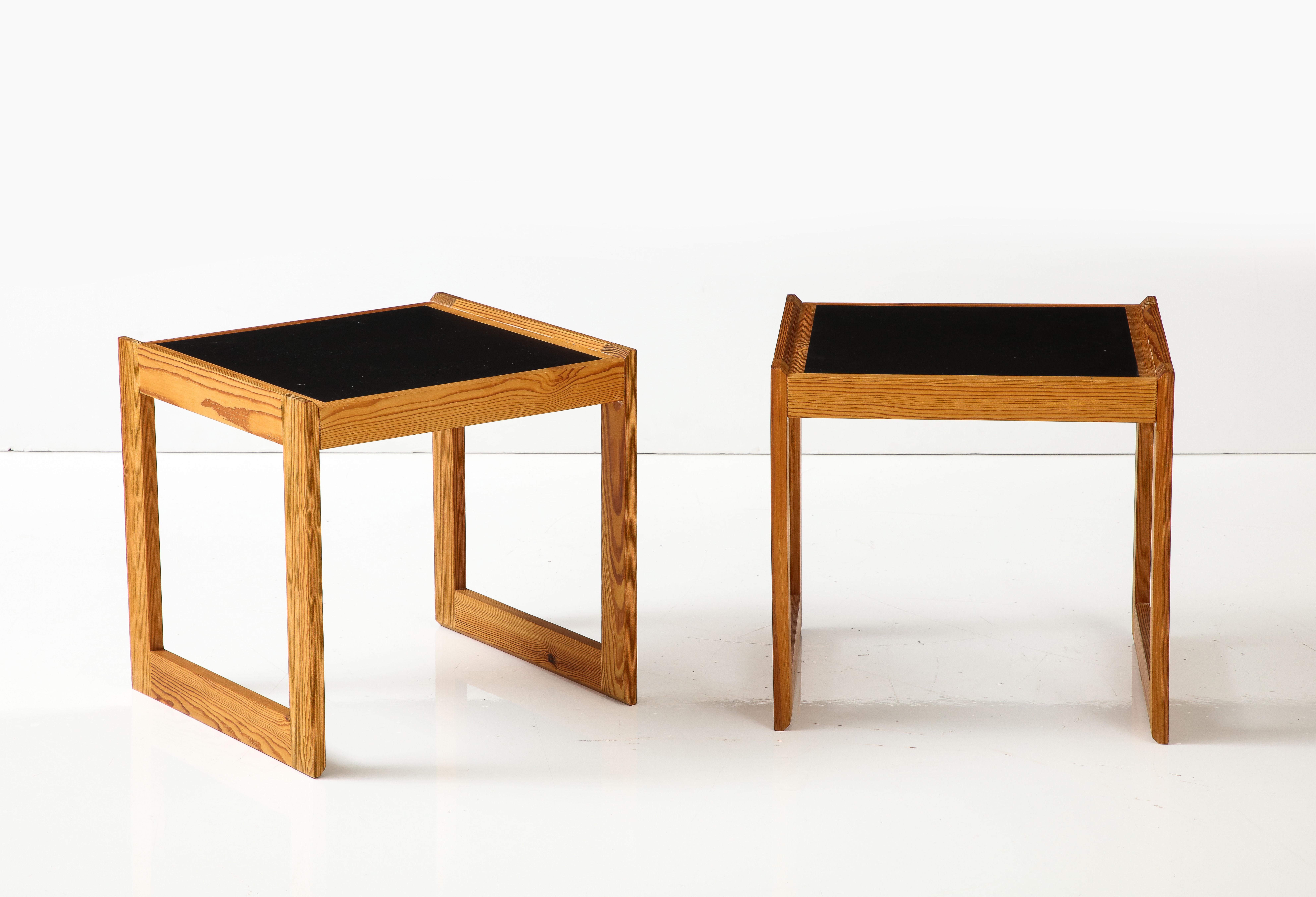 Pair Danish Pine & Laminate Side Tables, circa 1960s For Sale 7