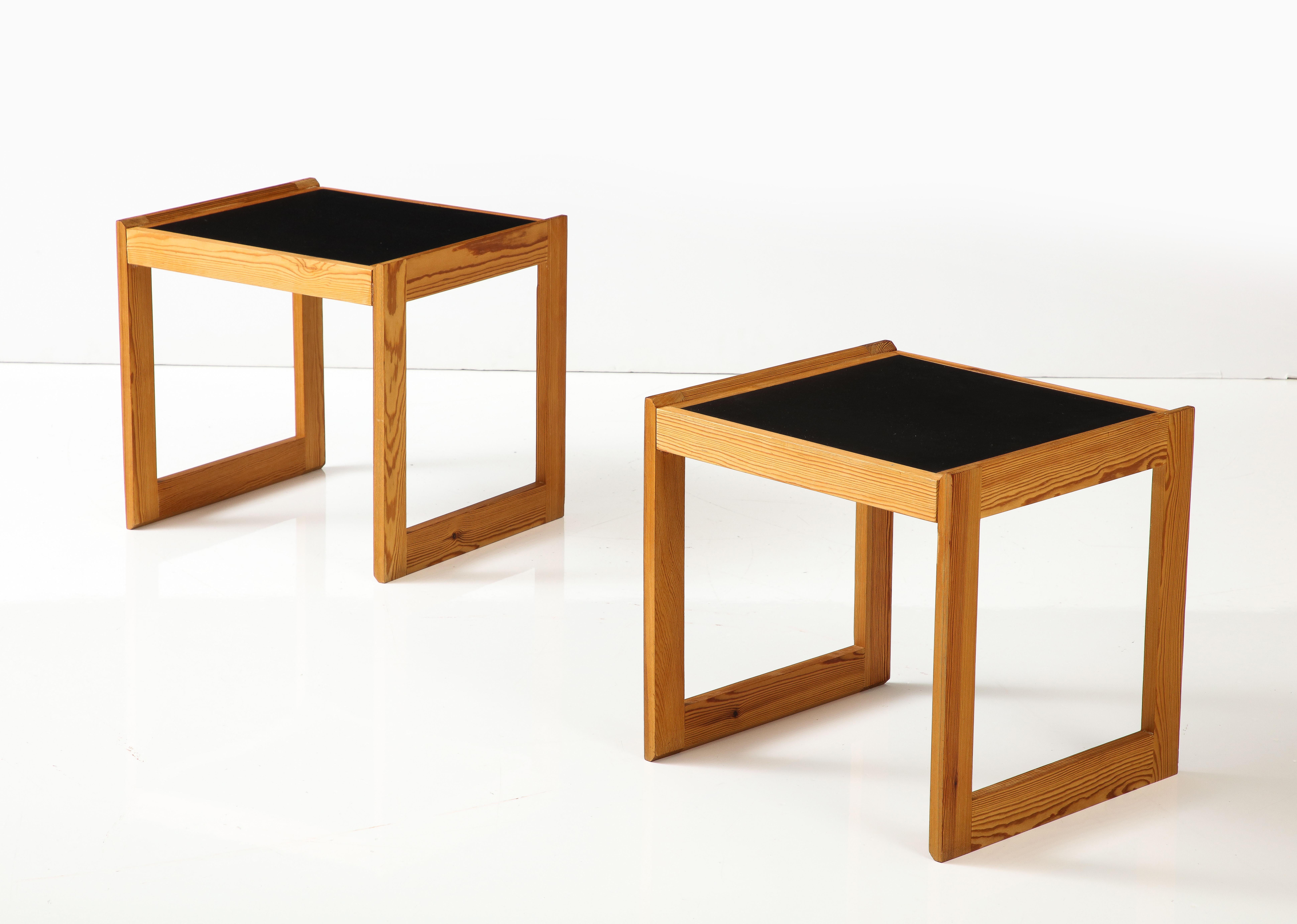 Pair Danish Pine & Laminate Side Tables, circa 1960s For Sale 8
