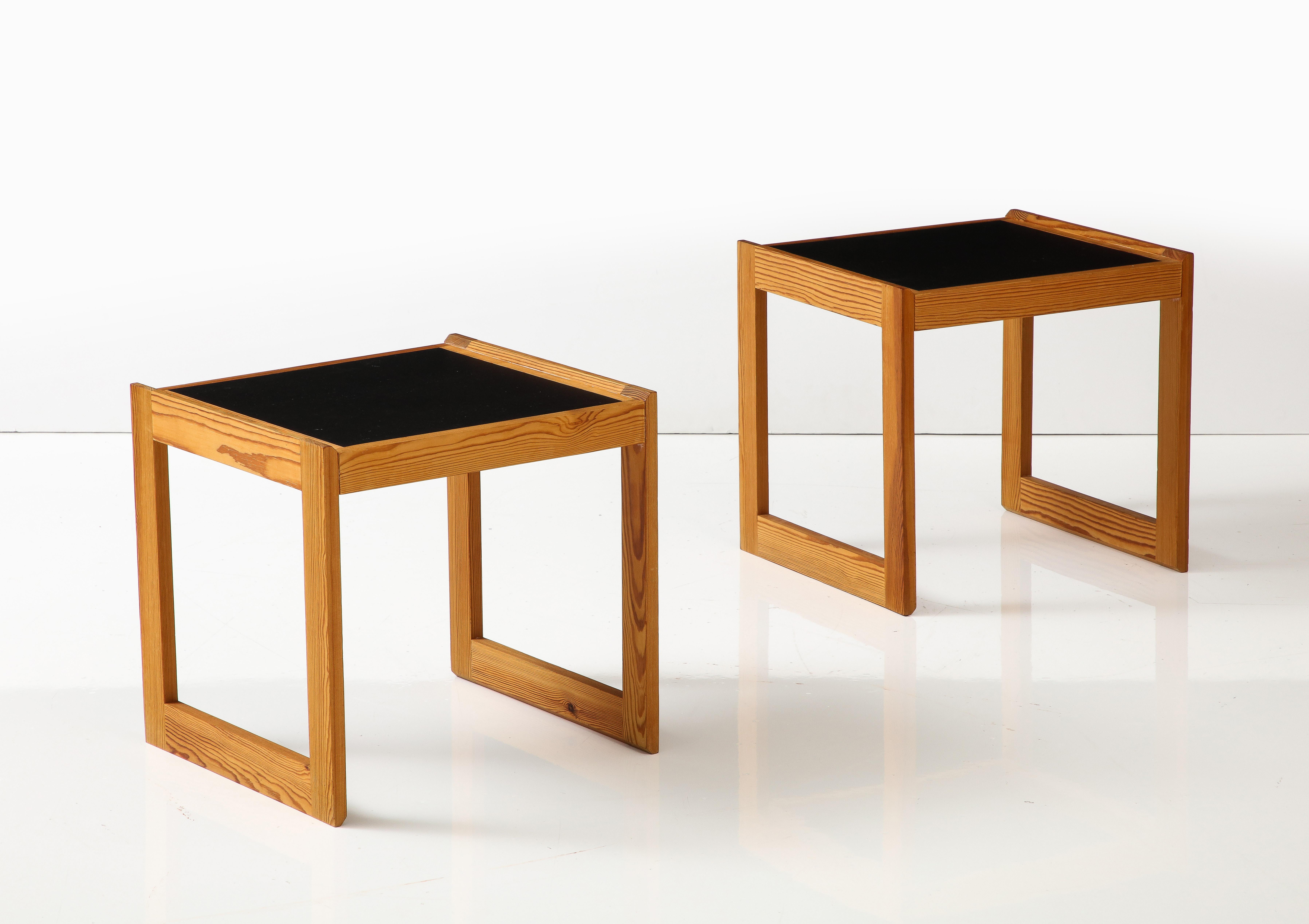 Pair Danish Pine & Laminate Side Tables, circa 1960s For Sale 11