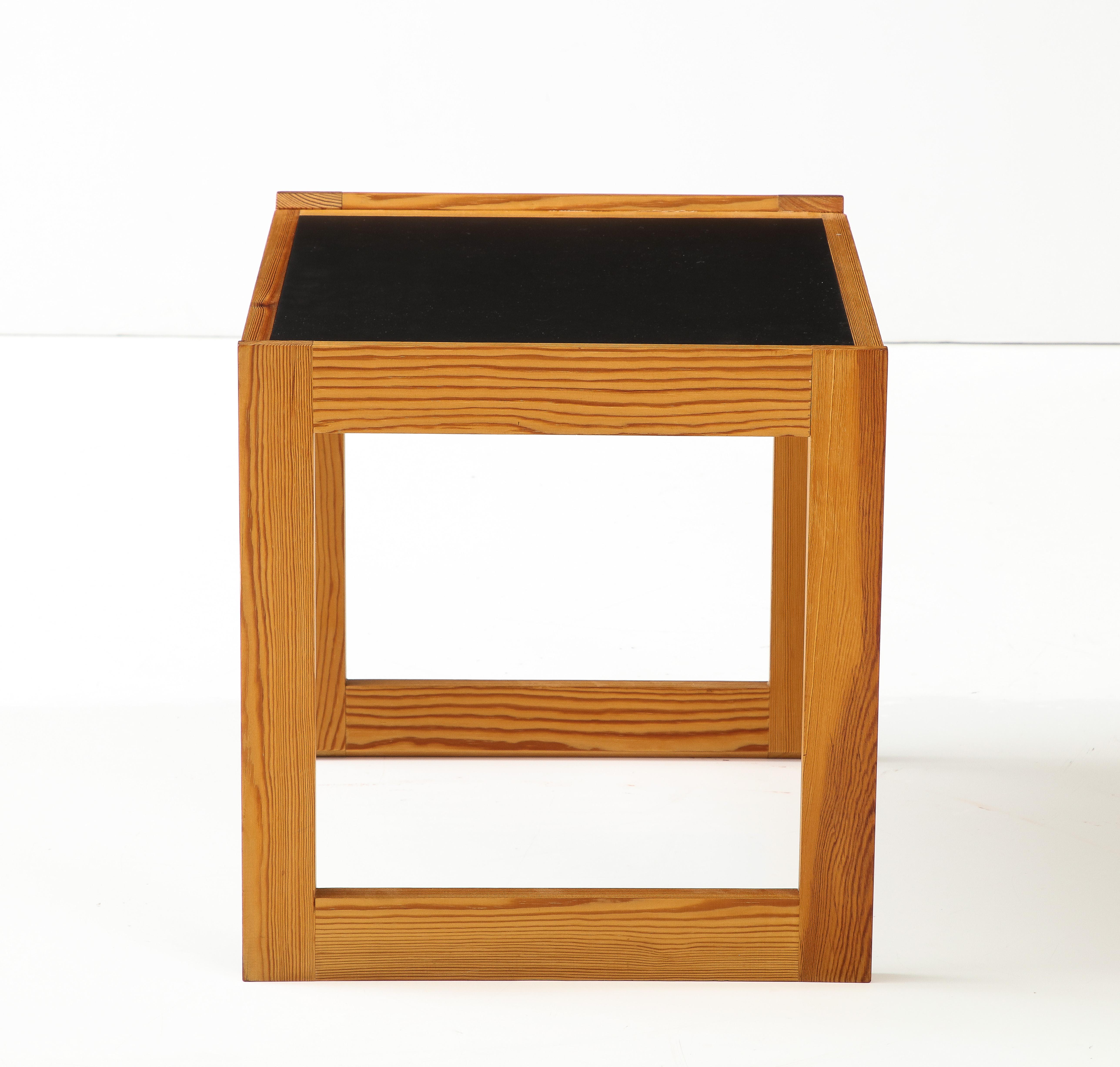 Pair Danish Pine & Laminate Side Tables, circa 1960s For Sale 1